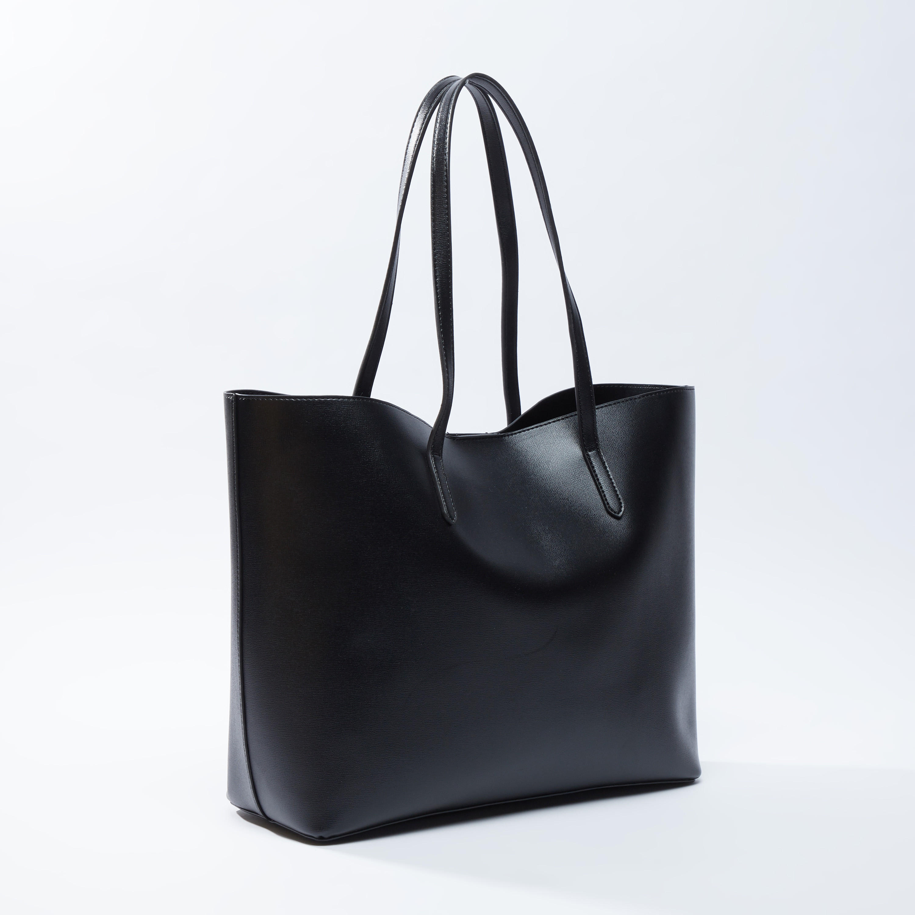 شنطة توتي سادة بزر إغلاق مغناطيسي ومقابض مزدوجة-women-bagsandwallets-handbags-image-3