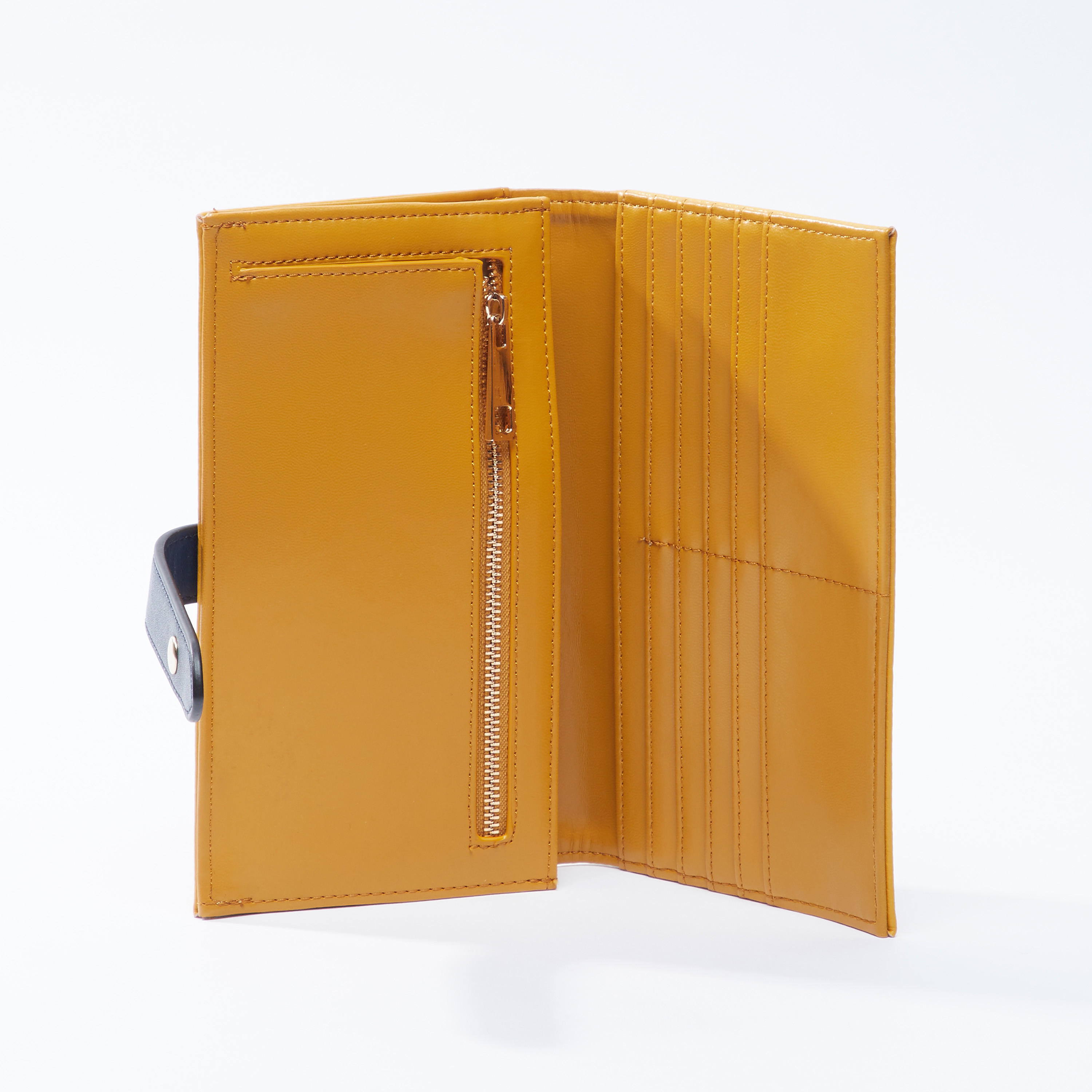Textured Bi-Fold Wallet with Press Button Closure-women-bagsandwallets-wallets-image-1
