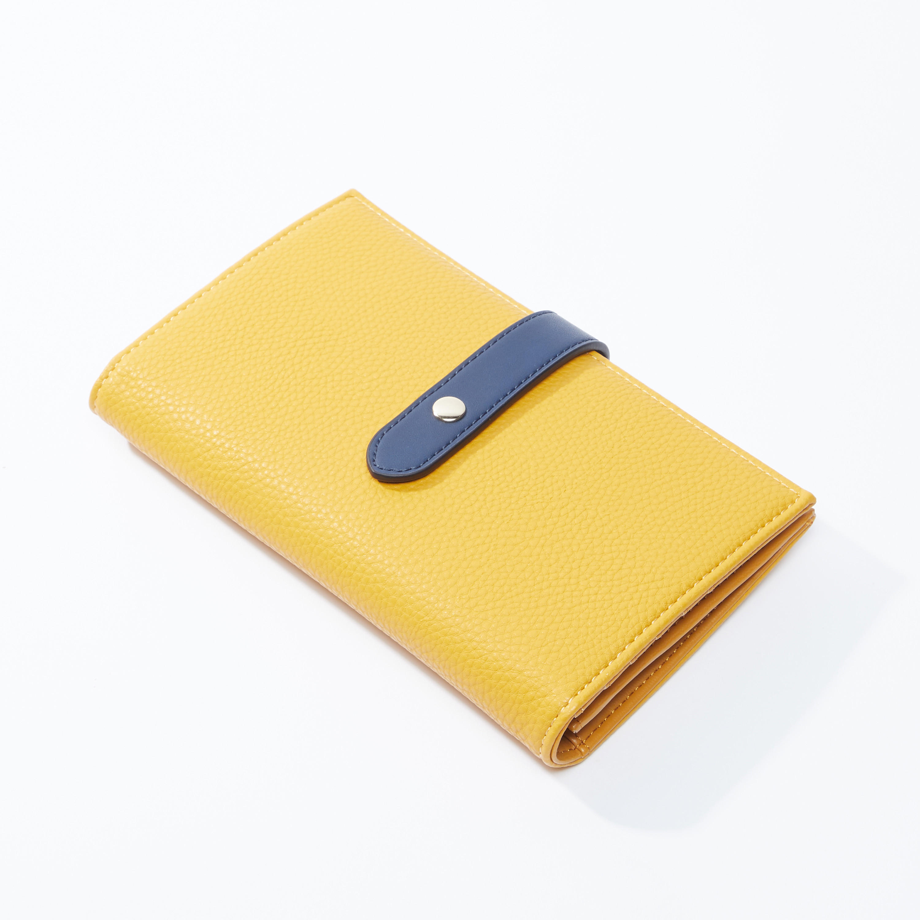 Textured Bi-Fold Wallet with Press Button Closure-women-bagsandwallets-wallets-image-2