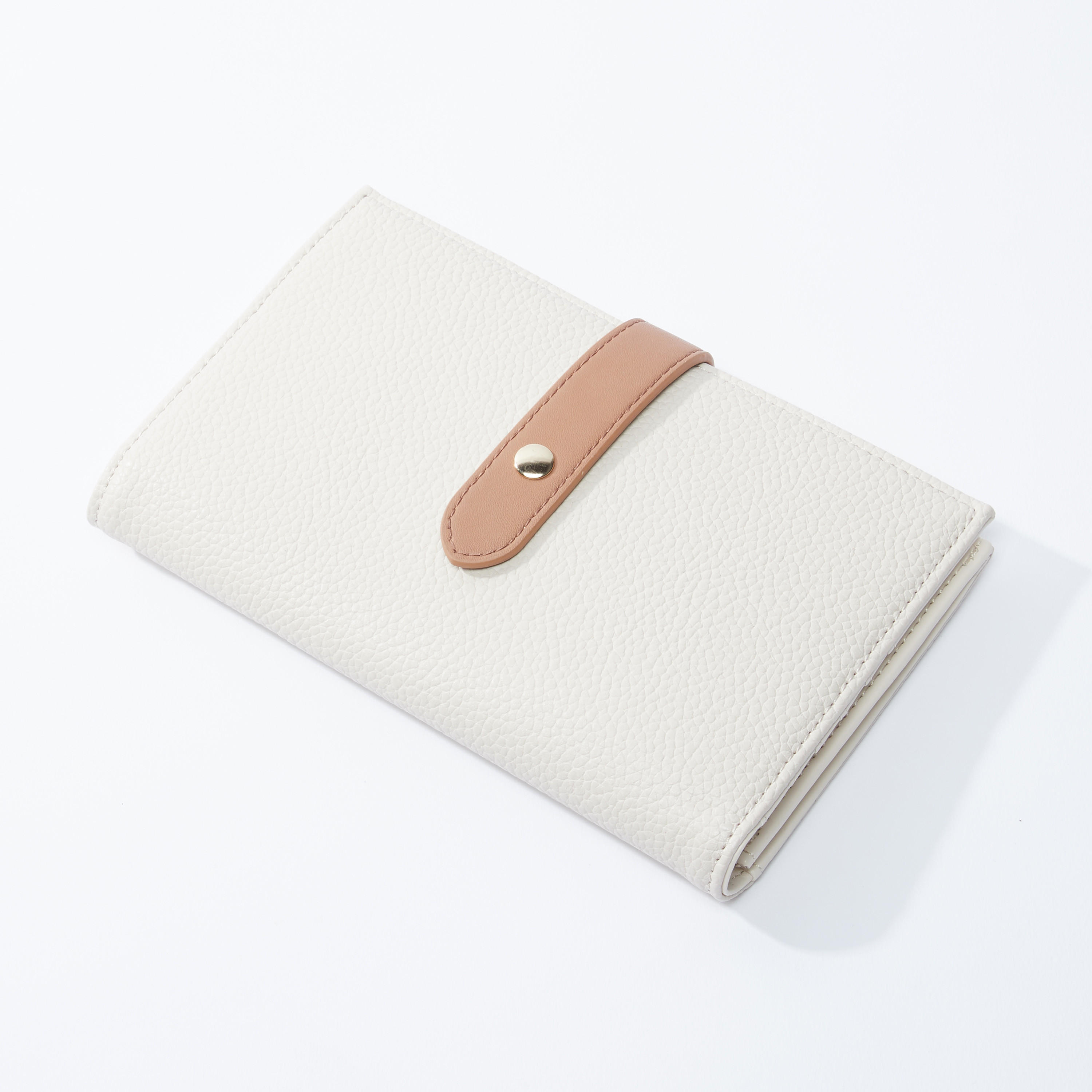 Textured Bi-Fold Wallet with Press Button Closure-women-bagsandwallets-wallets-image-1