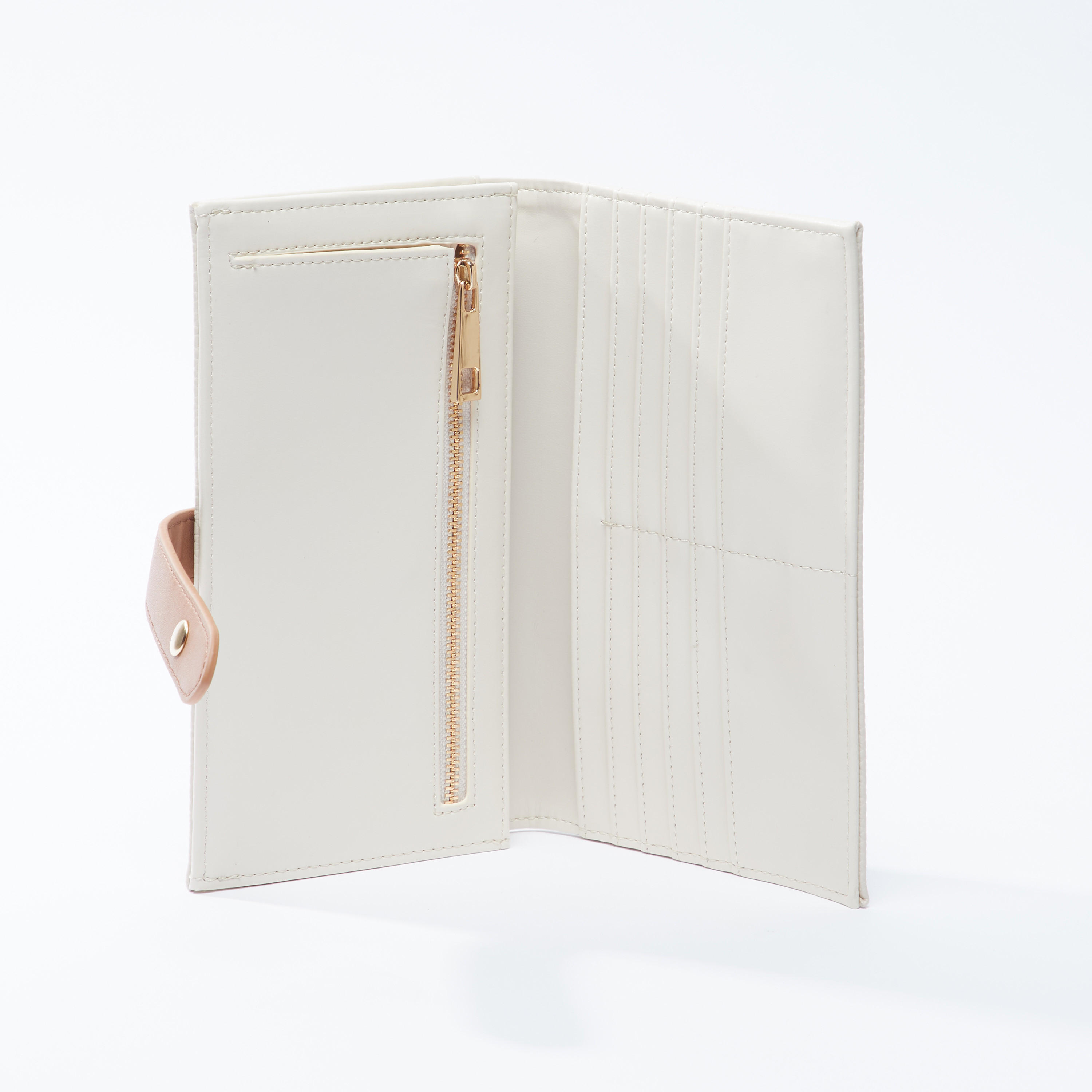 Textured Bi-Fold Wallet with Press Button Closure-women-bagsandwallets-wallets-image-2