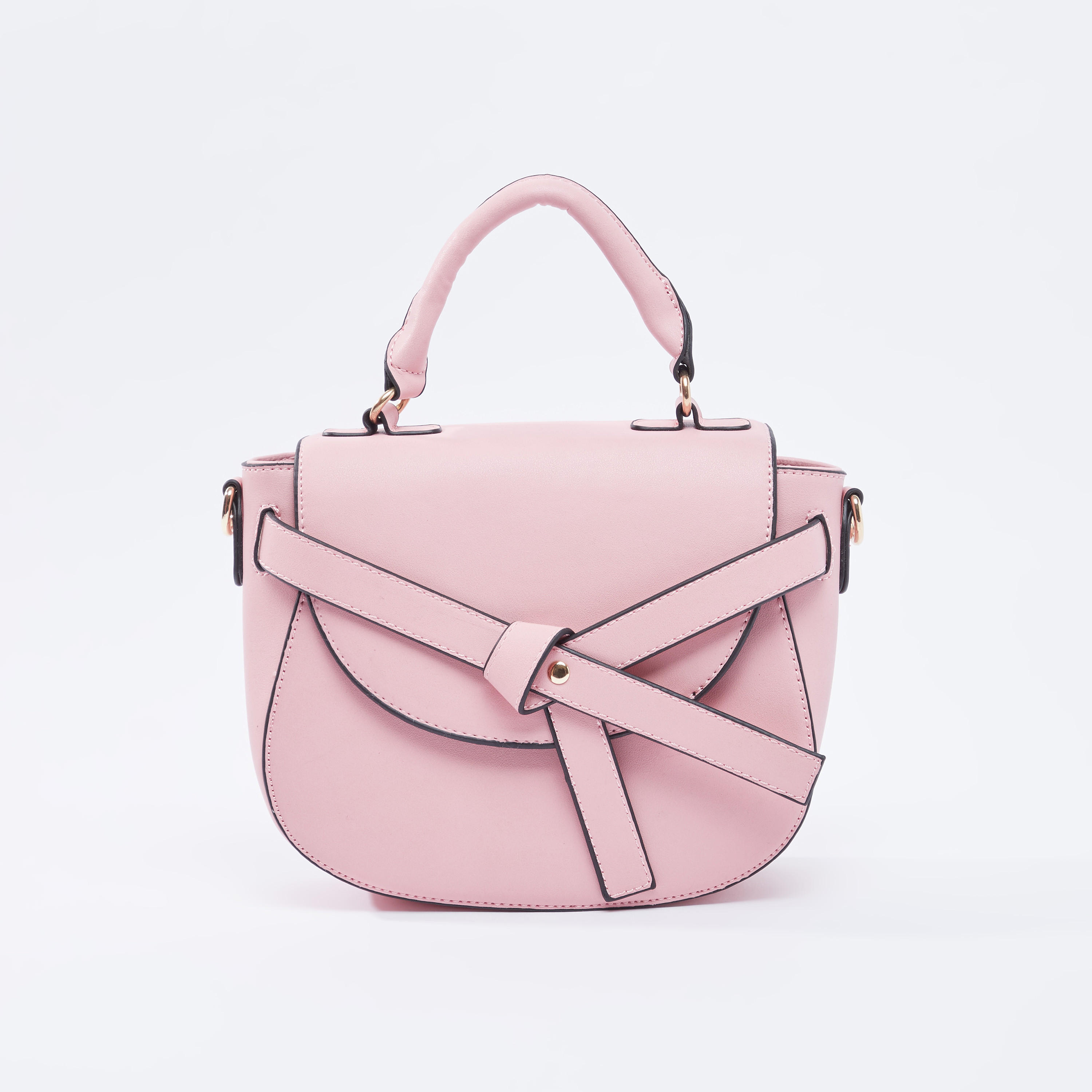 Plain Crossbody Bag with Adjustable Strap and Magnetic Snap Closure-women-bagsandwallets-handbags-image-1