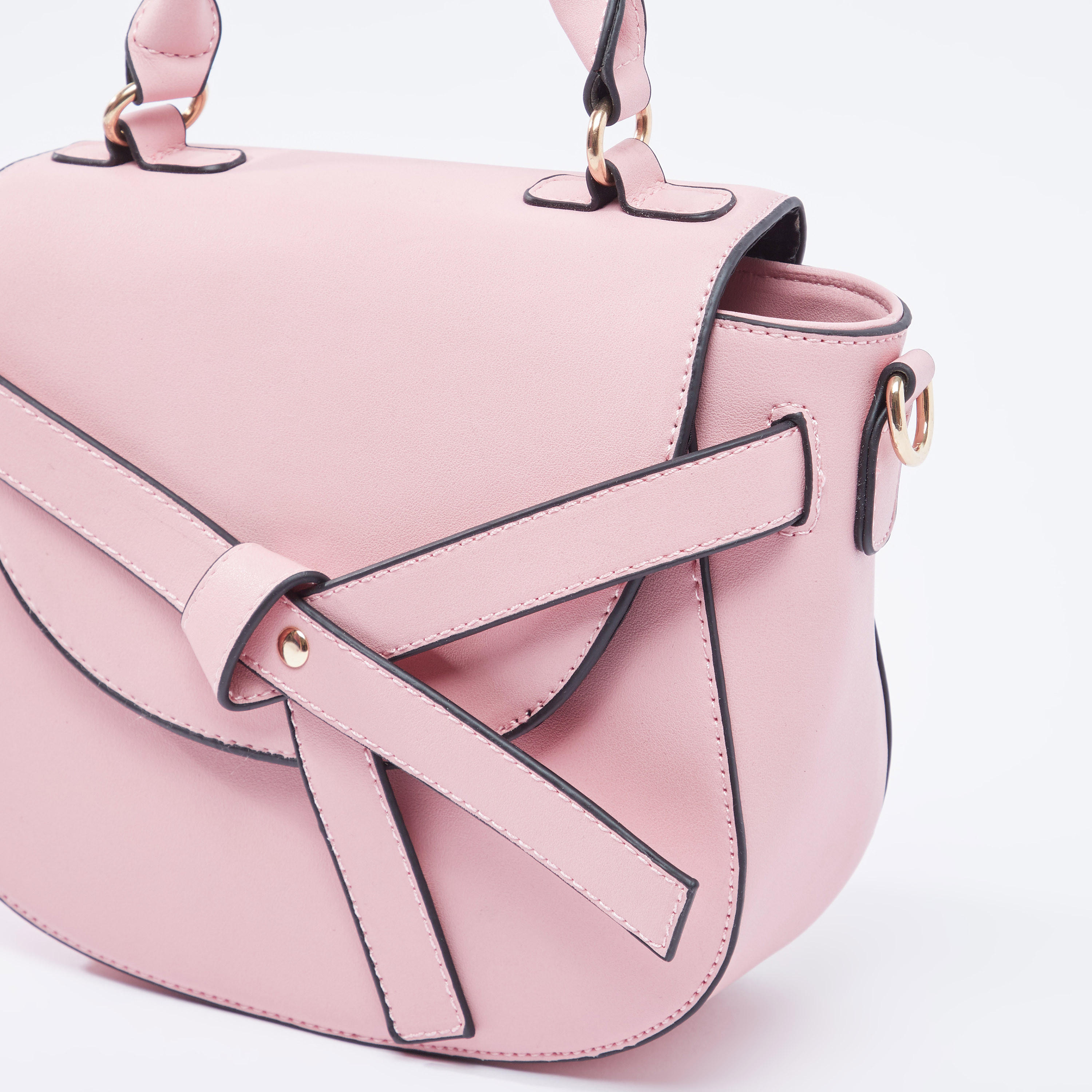 Plain Crossbody Bag with Adjustable Strap and Magnetic Snap Closure-women-bagsandwallets-handbags-image-3