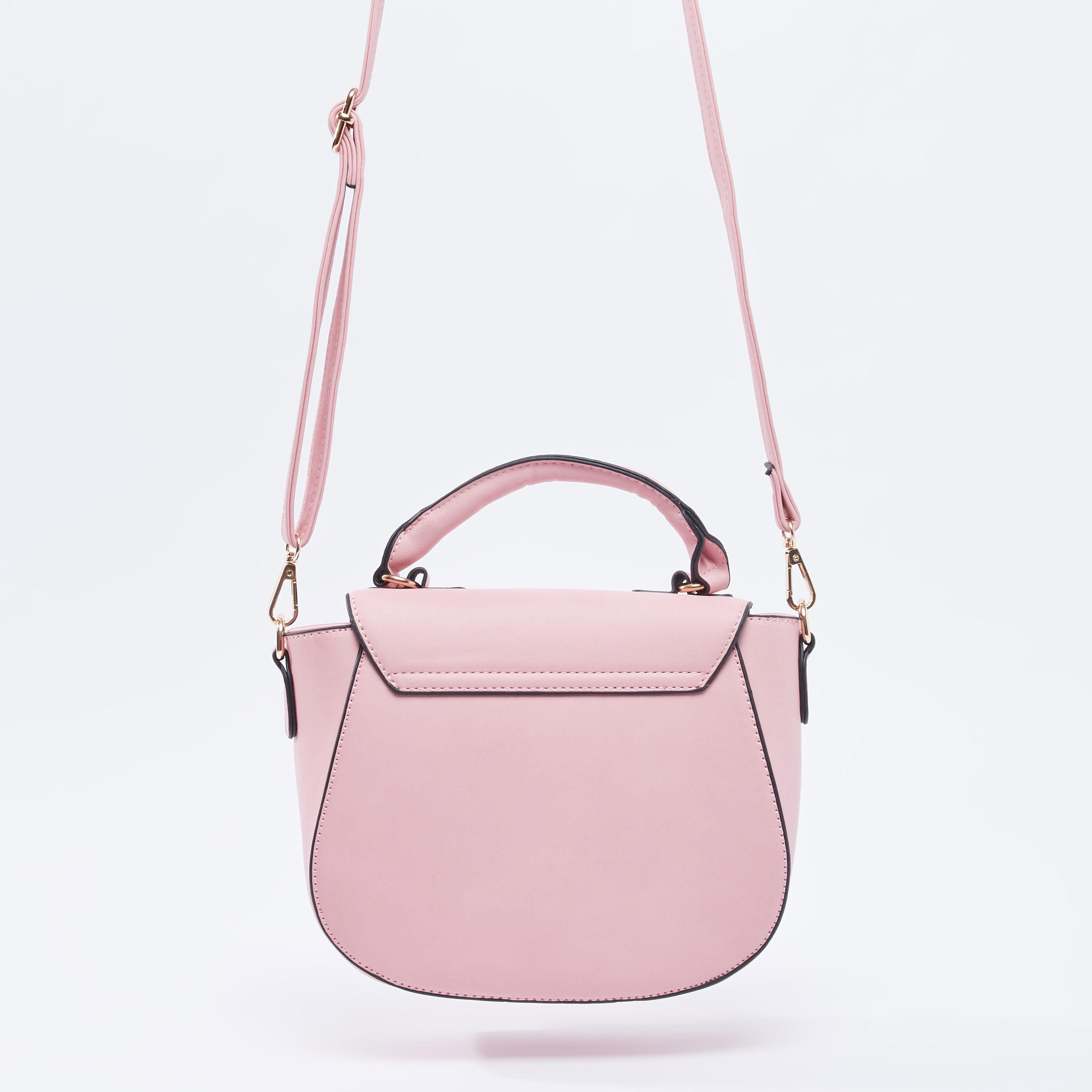 Plain Crossbody Bag with Adjustable Strap and Magnetic Snap Closure-women-bagsandwallets-handbags-image-4