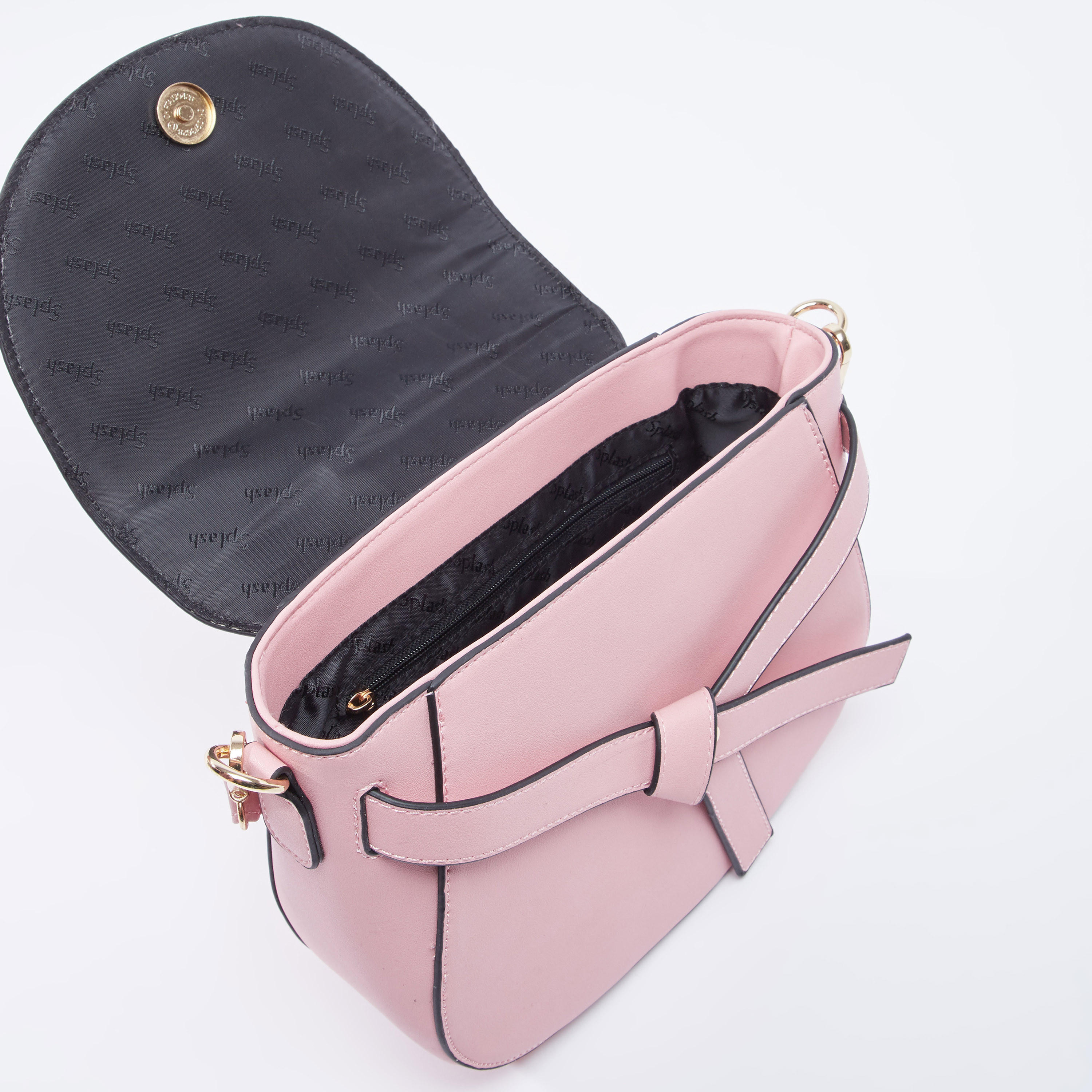 Plain Crossbody Bag with Adjustable Strap and Magnetic Snap Closure-women-bagsandwallets-handbags-image-5