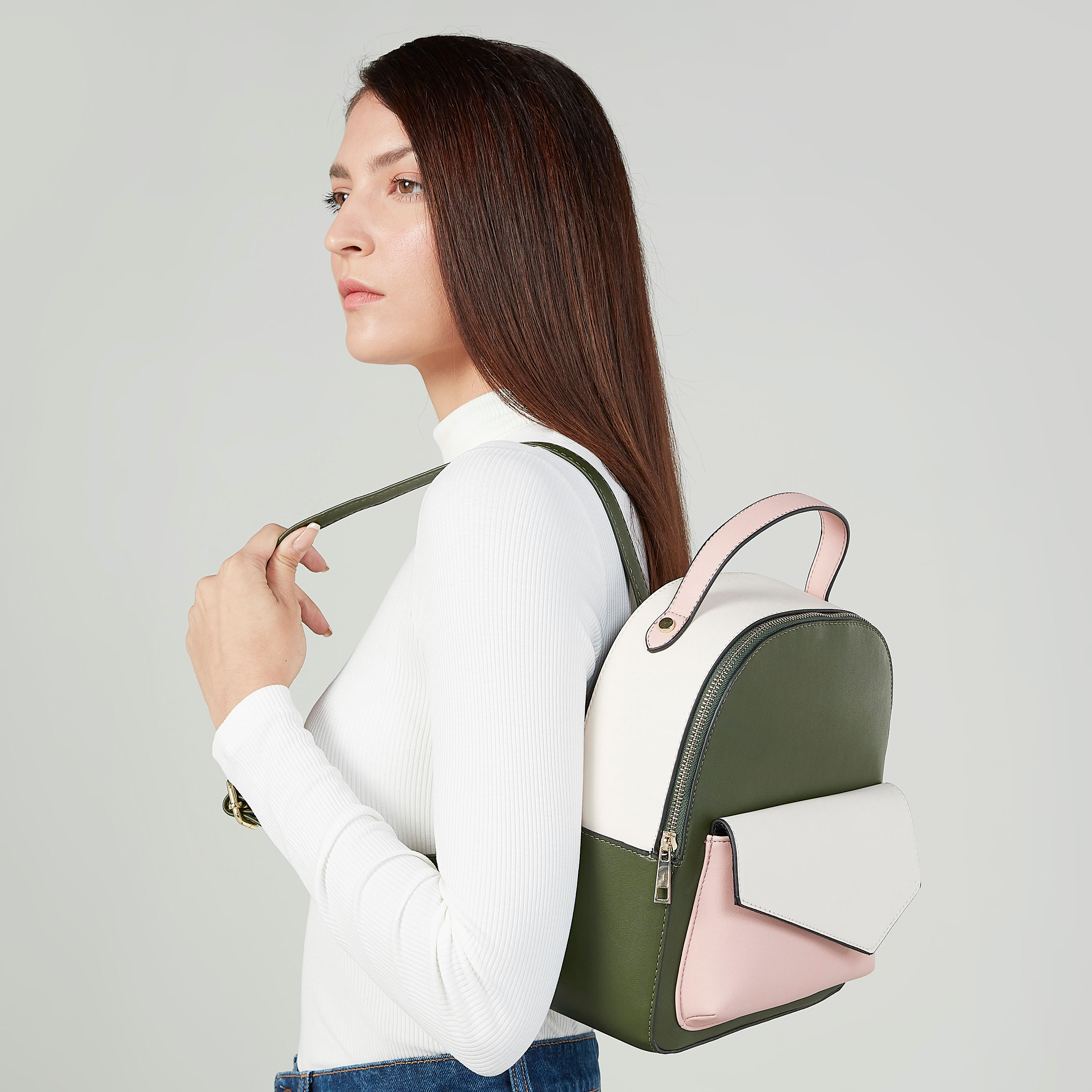 حقيبة ظهر سادة بحمالات كتف قابلة للتعديل ومقبض علوي-women-bagsandwallets-handbags-image-4