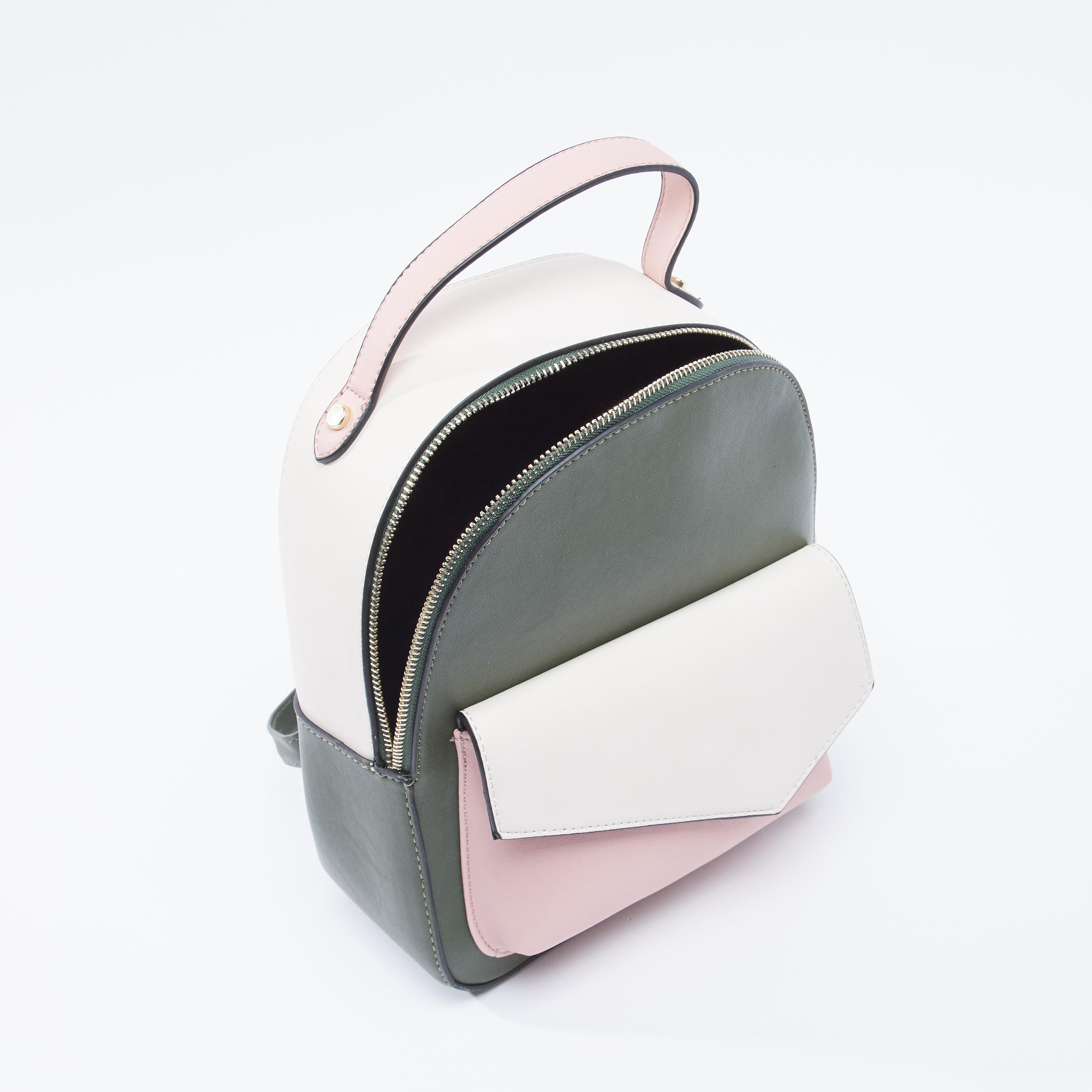 حقيبة ظهر سادة بحمالات كتف قابلة للتعديل ومقبض علوي-women-bagsandwallets-handbags-image-1