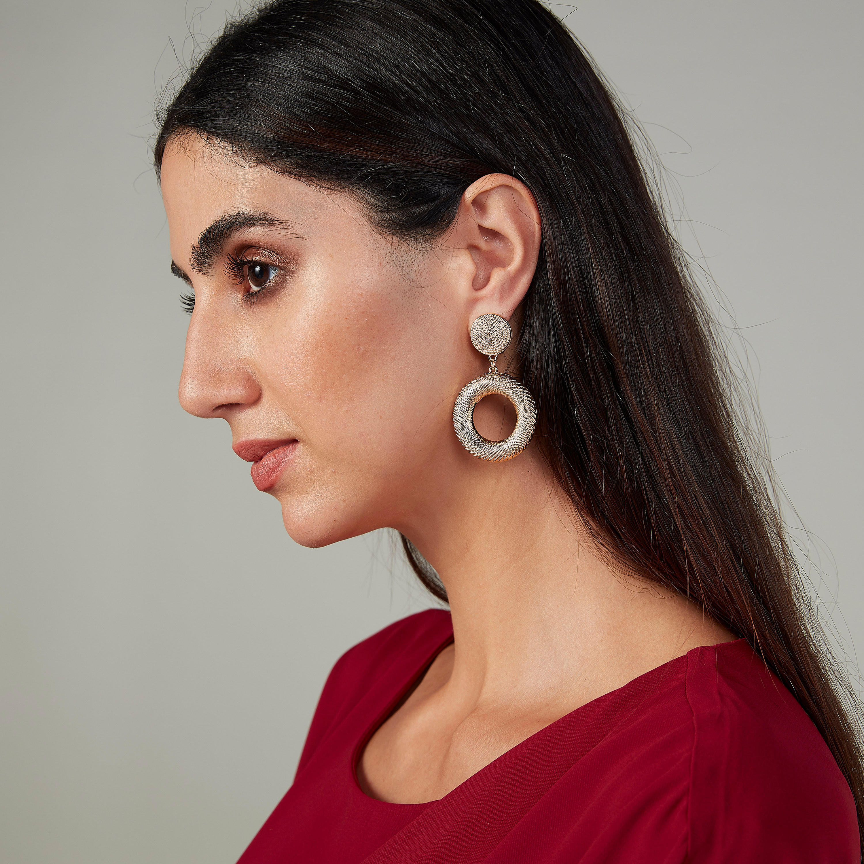 Embellished Dangling Earrings with Clip-On Closure-women-watchesandjewellery-jewellery-earrings-image-2