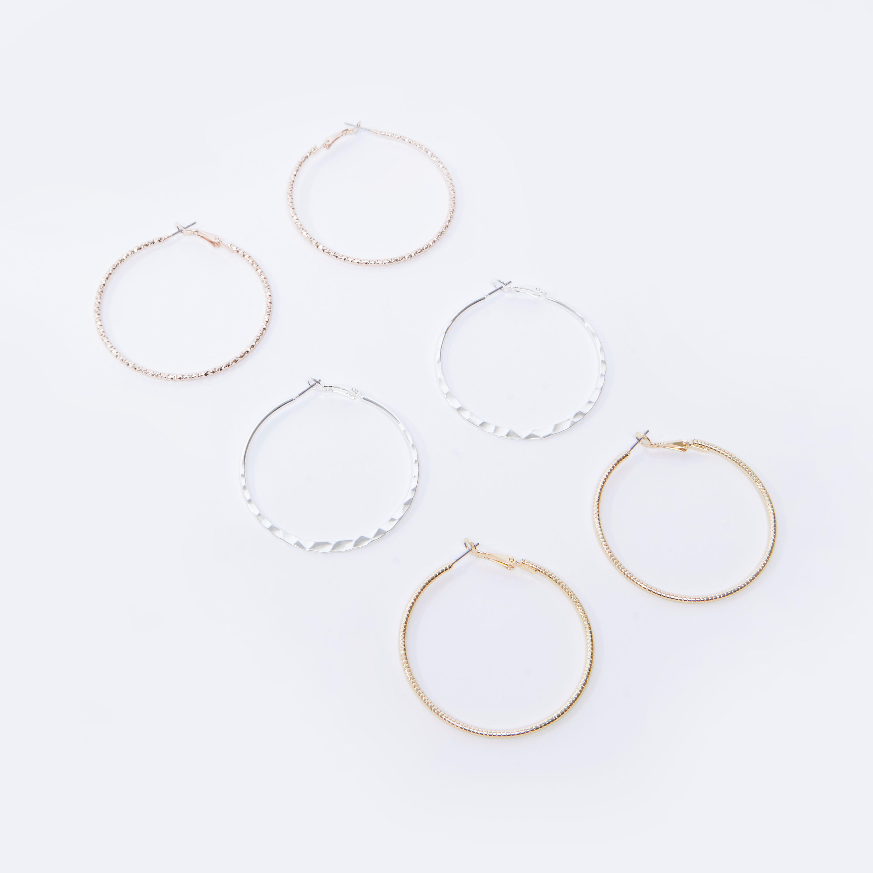 Set of 3 - Plain Hoop Earrings-women-watchesandjewellery-jewellery-earrings-image-1