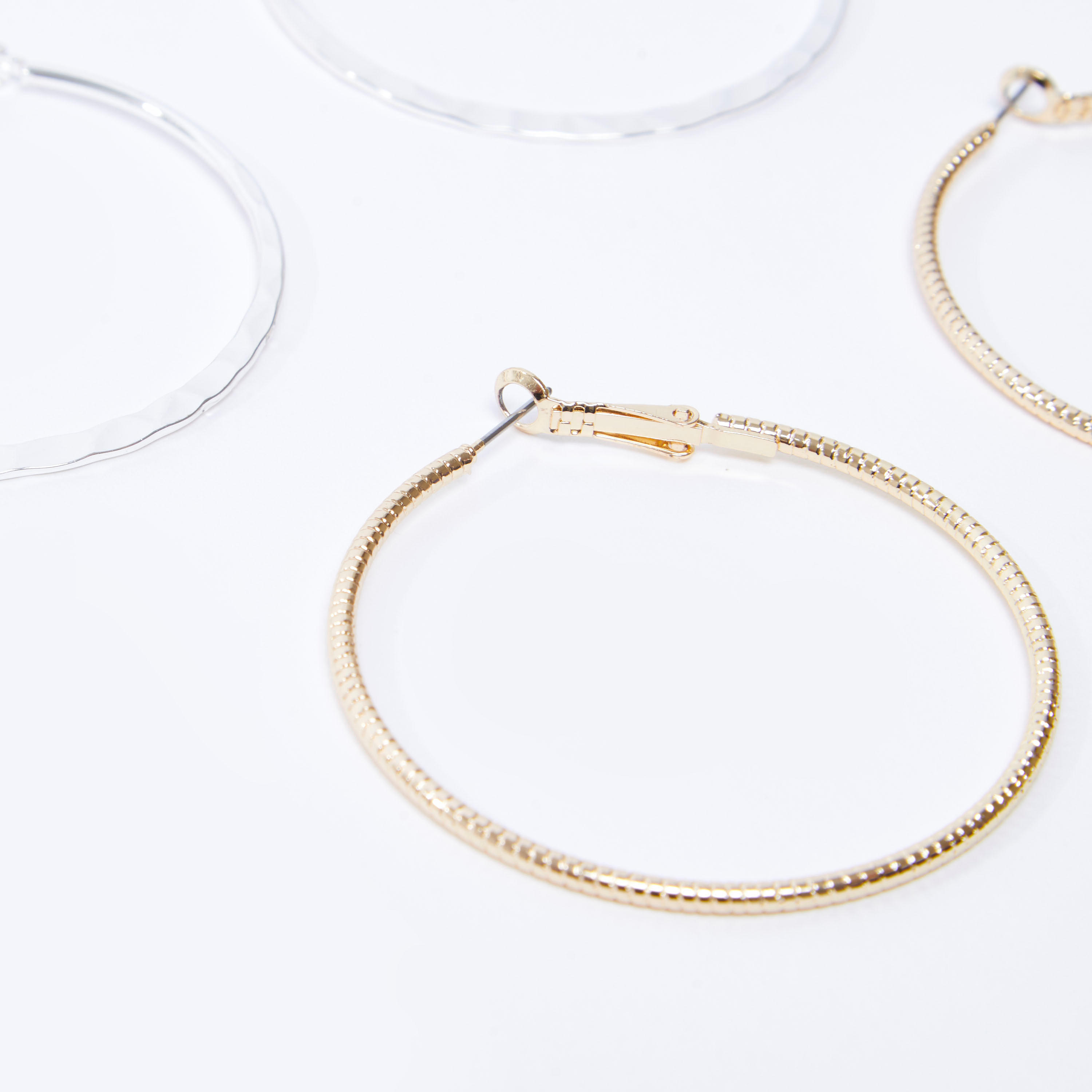 Set of 3 - Plain Hoop Earrings-women-watchesandjewellery-jewellery-earrings-image-3