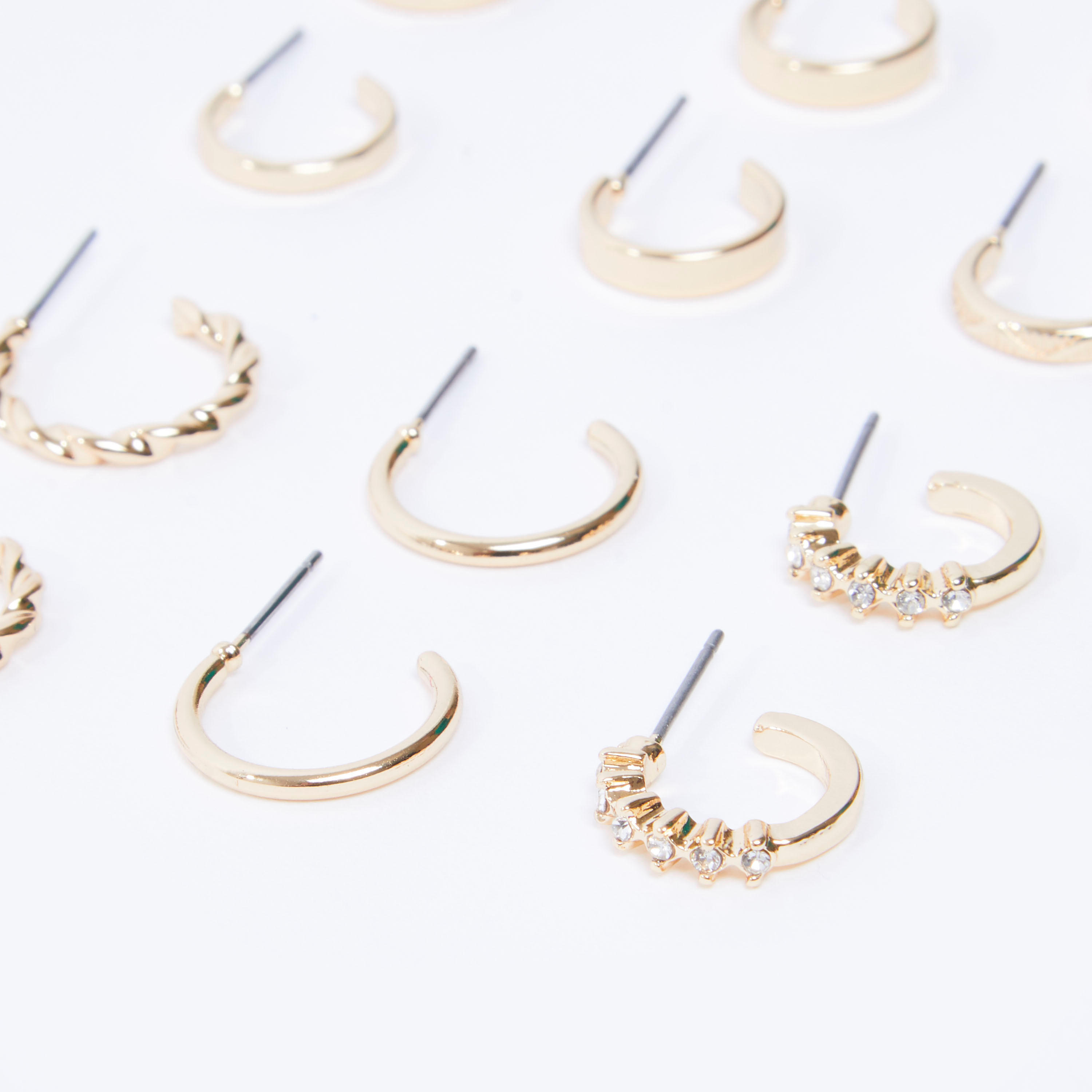 حلقان مزينة بمكبس إغلاق - طقم من 6 أزواج-women-watchesandjewellery-jewellery-earrings-image-3