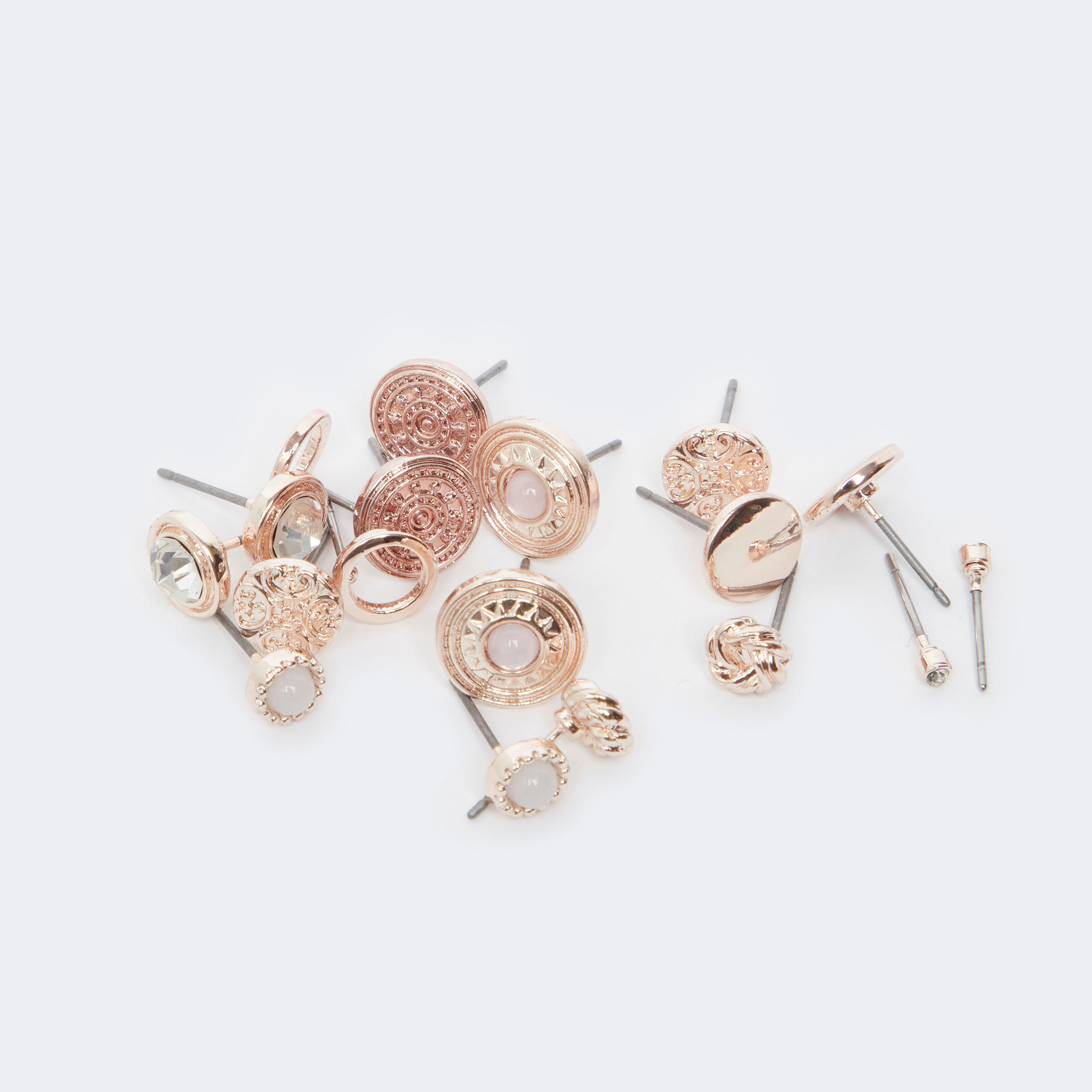 حلق مزيّن بمكبس إغلاق - طقم من 9 أزواج-women-watchesandjewellery-jewellery-earrings-image-1