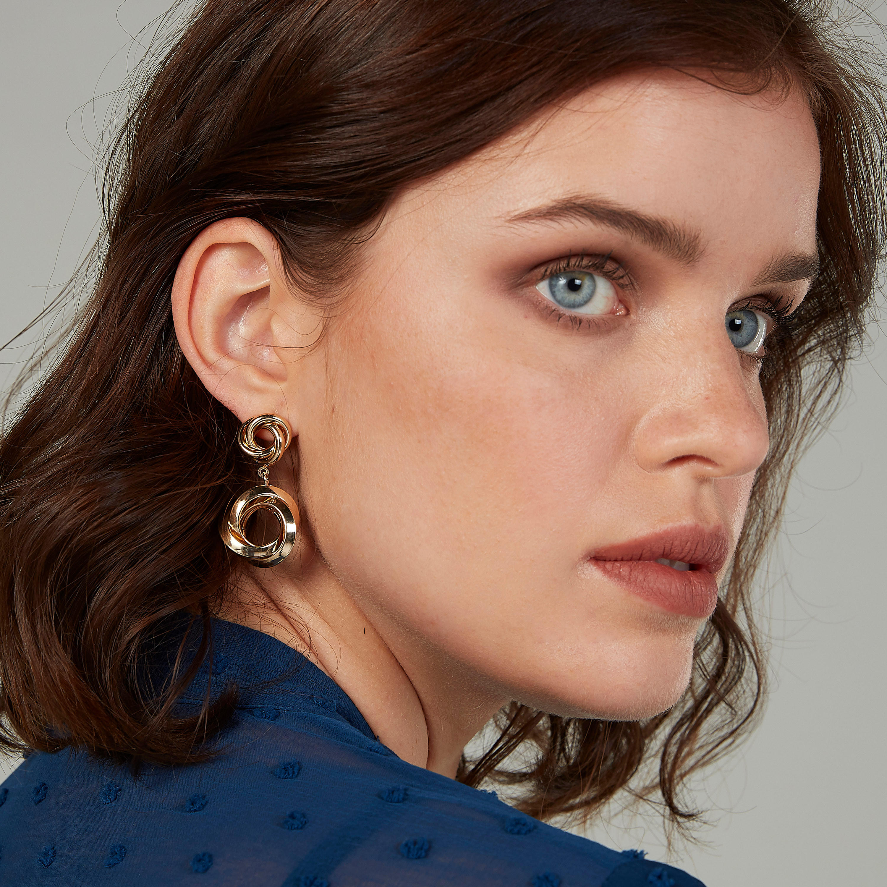 حلق بدلاية سادة ومشبك إغلاق-women-watchesandjewellery-jewellery-earrings-image-2