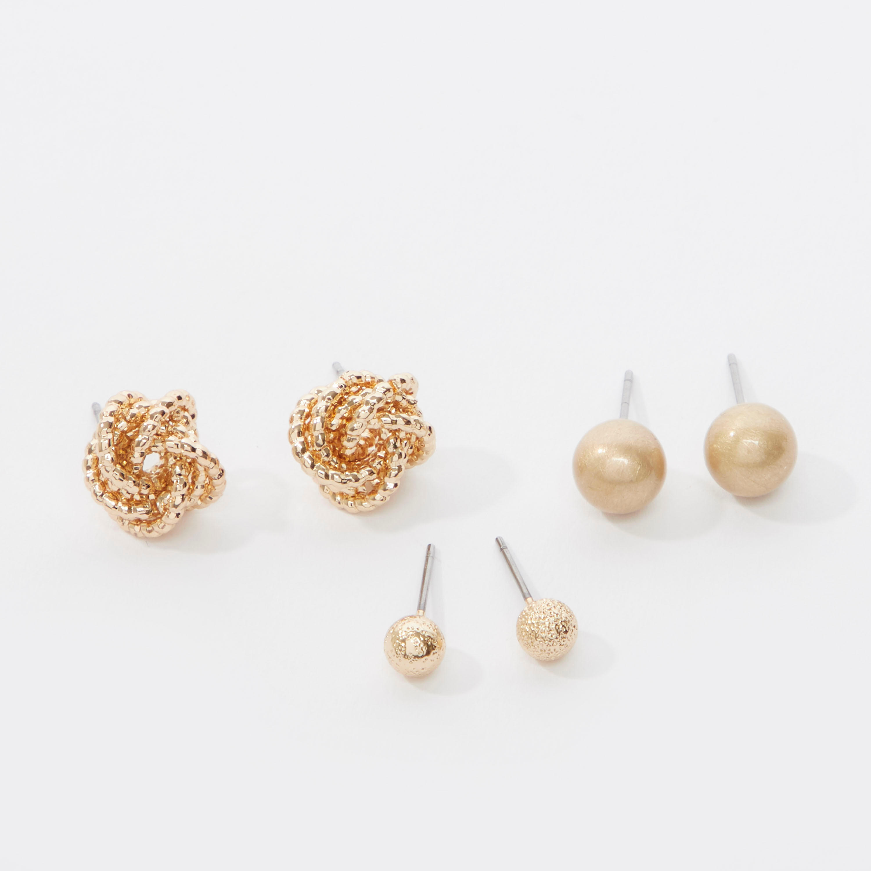 حلق مزيّن بمكبس إغلاق - طقم من 3 أزواج-women-watchesandjewellery-jewellery-earrings-image-4