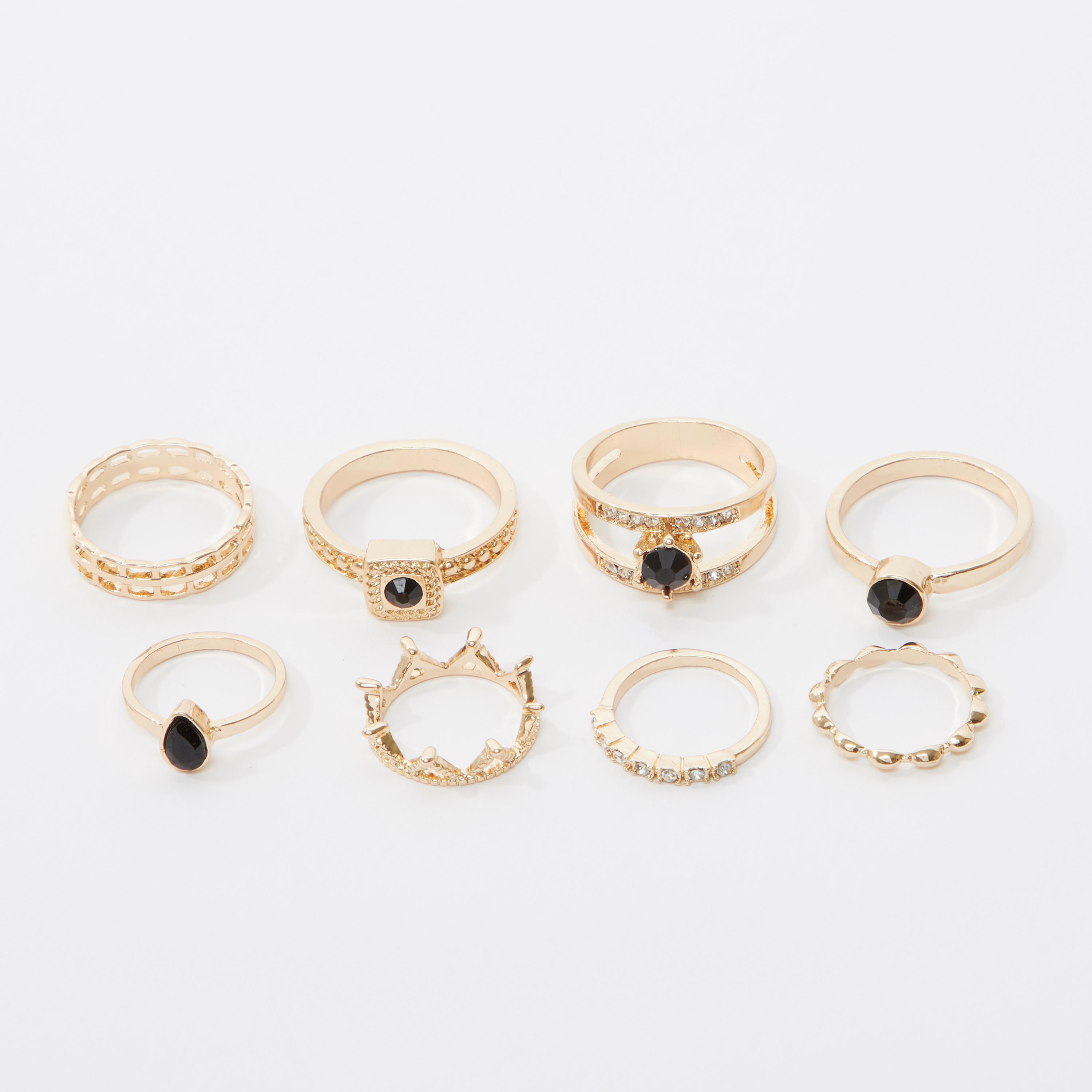 خواتم مزيّنة - طقم من 8 قطع-women-watchesandjewellery-jewellery-rings-image-1