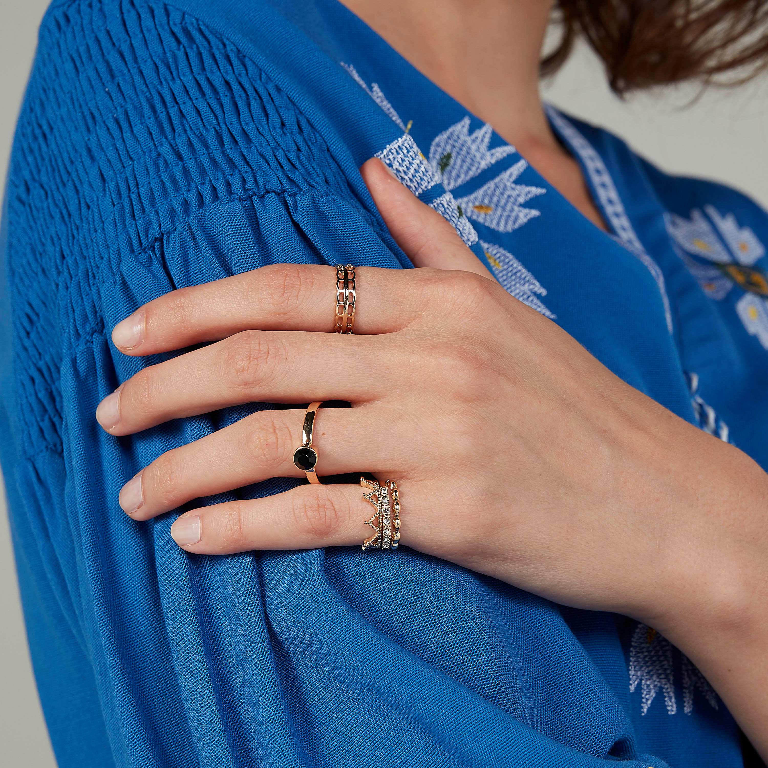 خواتم مزيّنة - طقم من 8 قطع-women-watchesandjewellery-jewellery-rings-image-2