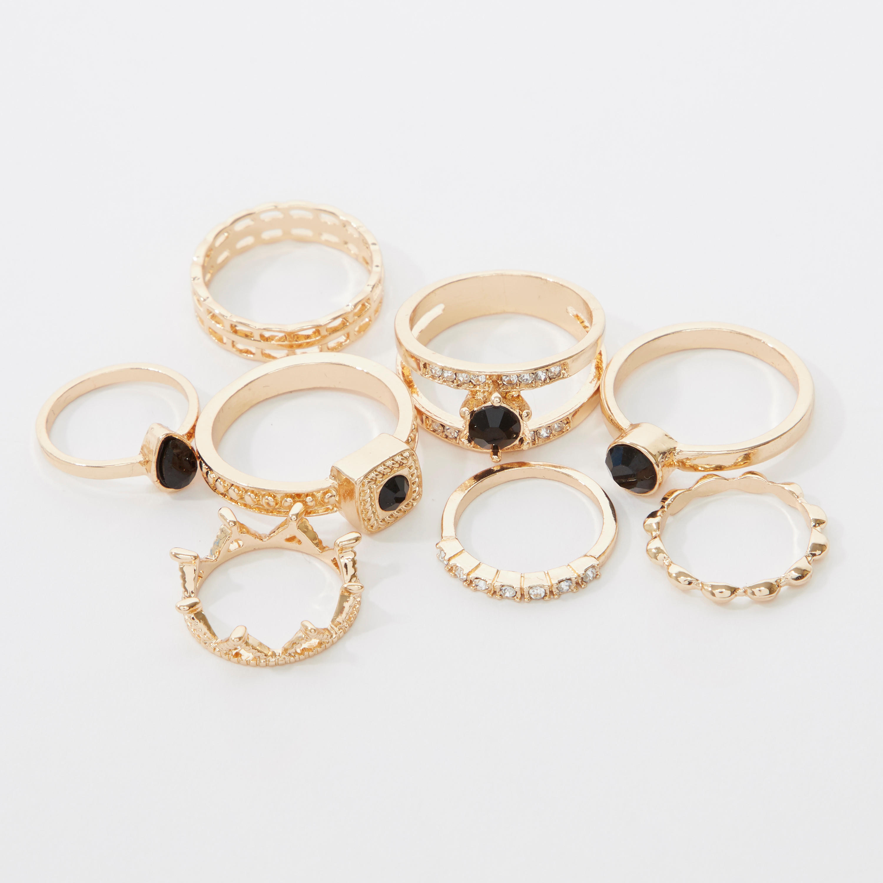 خواتم مزيّنة - طقم من 8 قطع-women-watchesandjewellery-jewellery-rings-image-3
