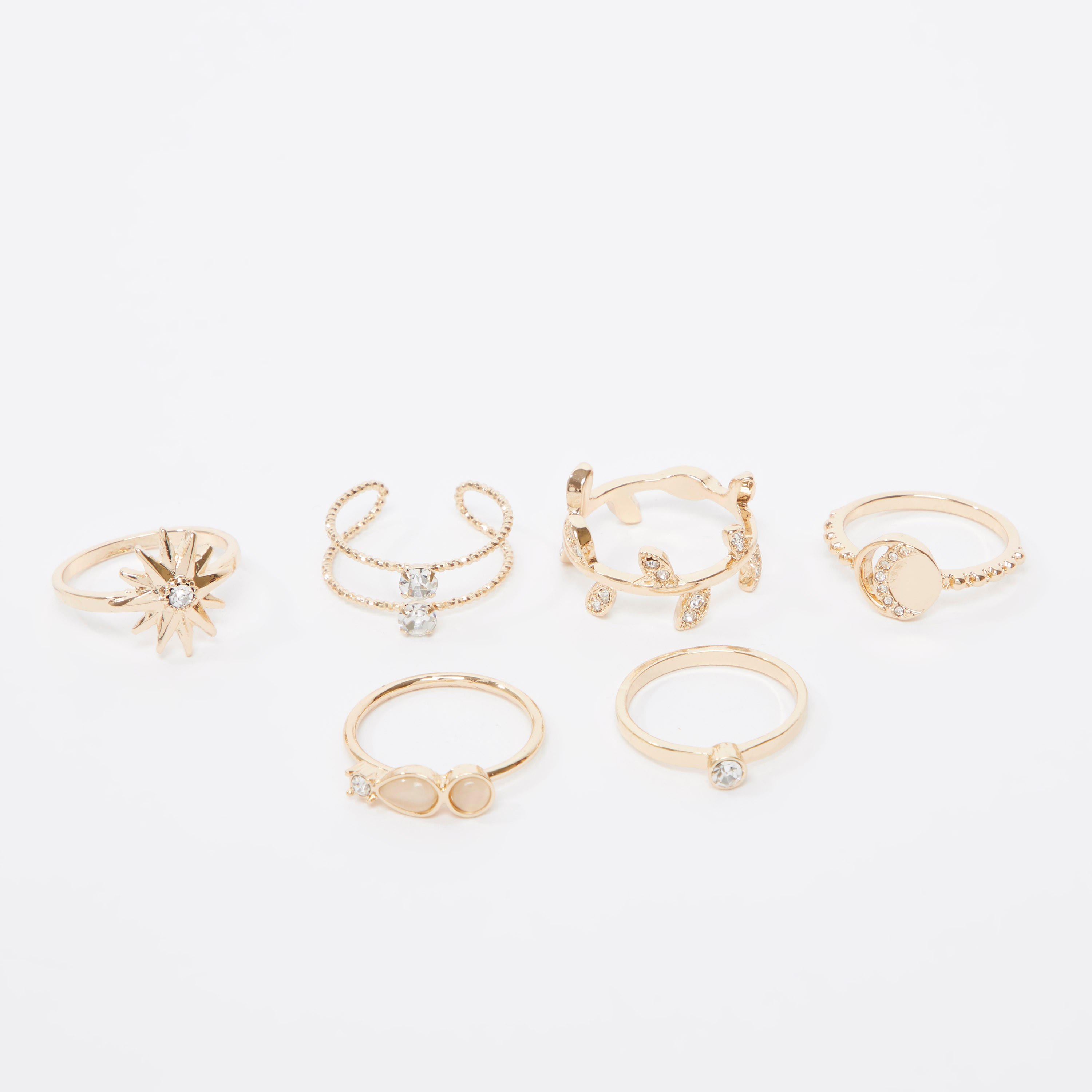 خواتم مزيّنة - طقم من 6 قطع-women-watchesandjewellery-jewellery-rings-image-1