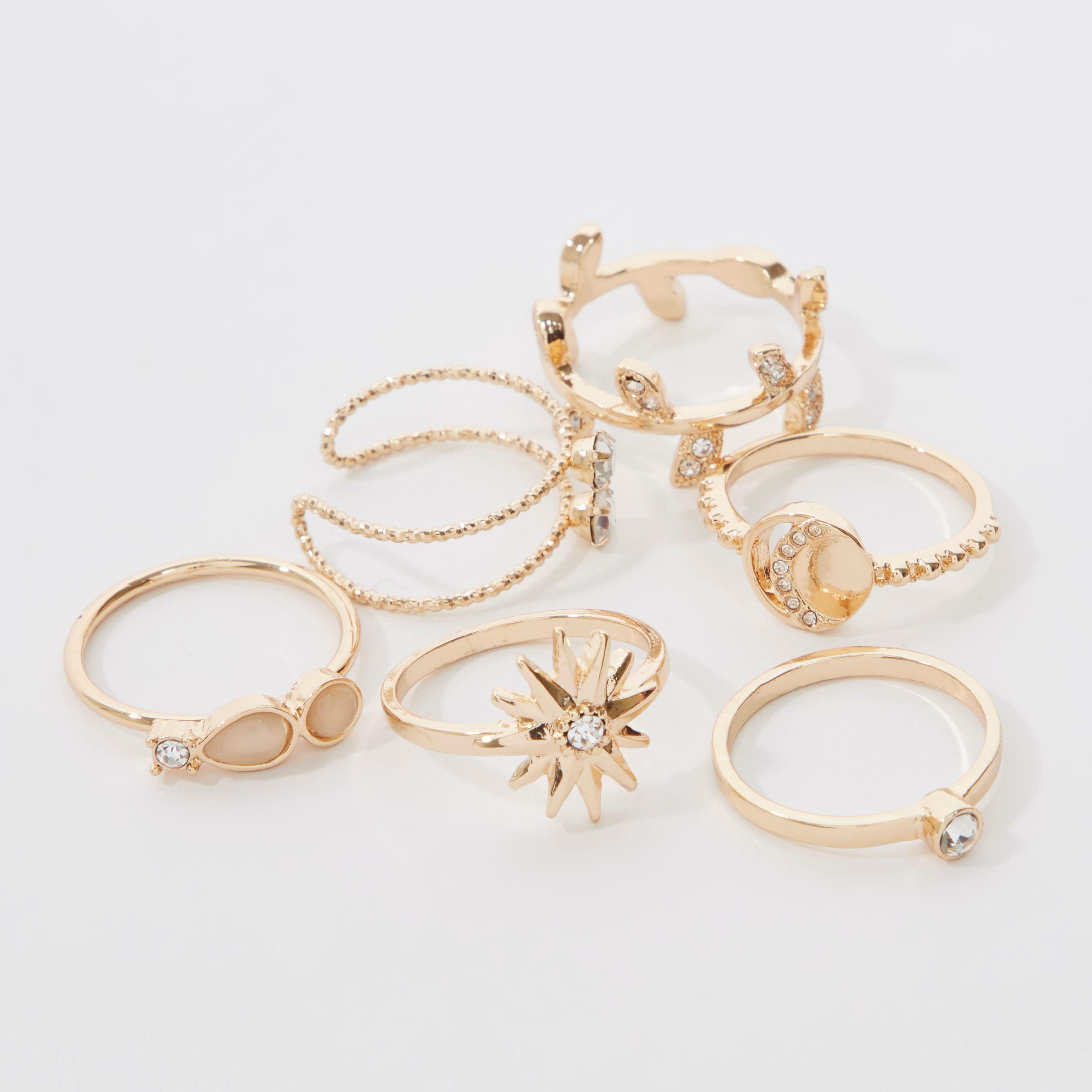 خواتم مزيّنة - طقم من 6 قطع-women-watchesandjewellery-jewellery-rings-image-3