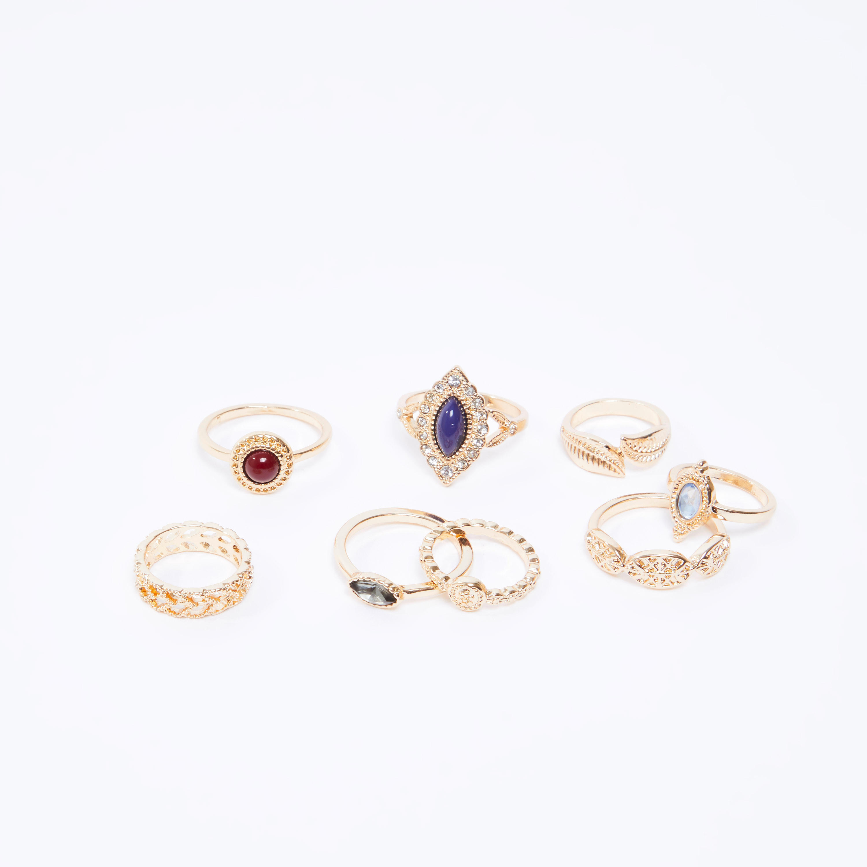 خواتم مزيّنة - طقم من 8 قطع-women-watchesandjewellery-jewellery-rings-image-1