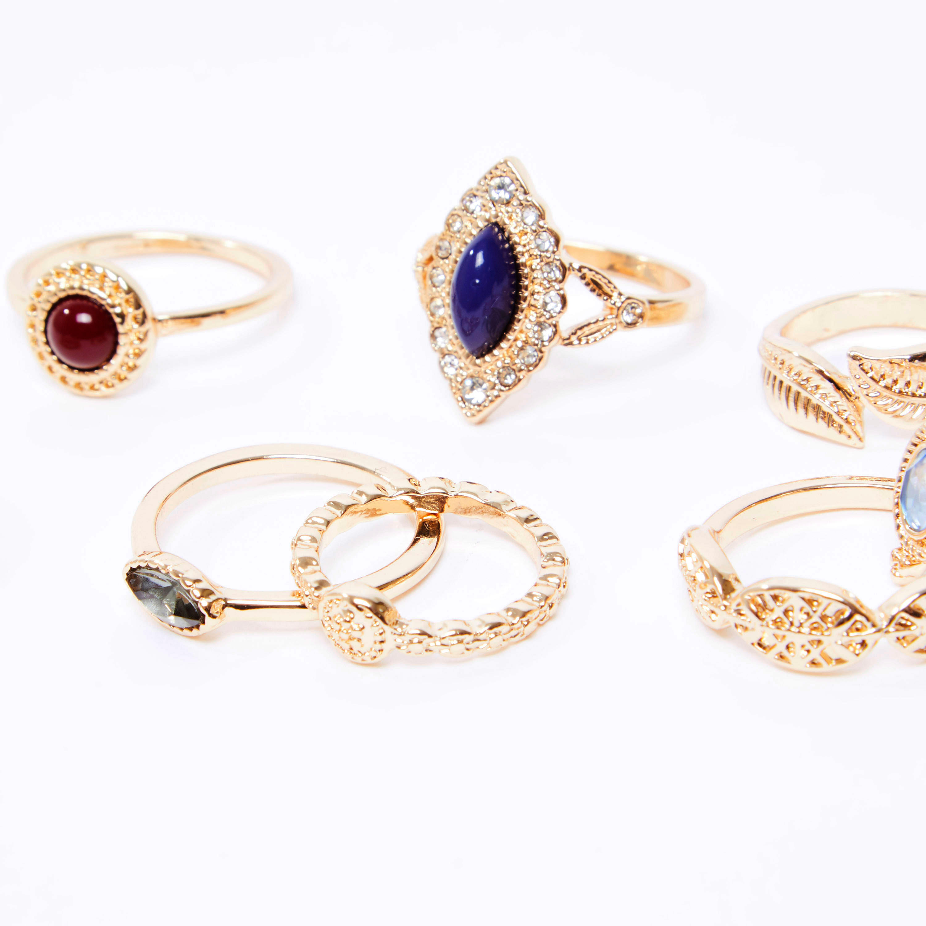 خواتم مزيّنة - طقم من 8 قطع-women-watchesandjewellery-jewellery-rings-image-3