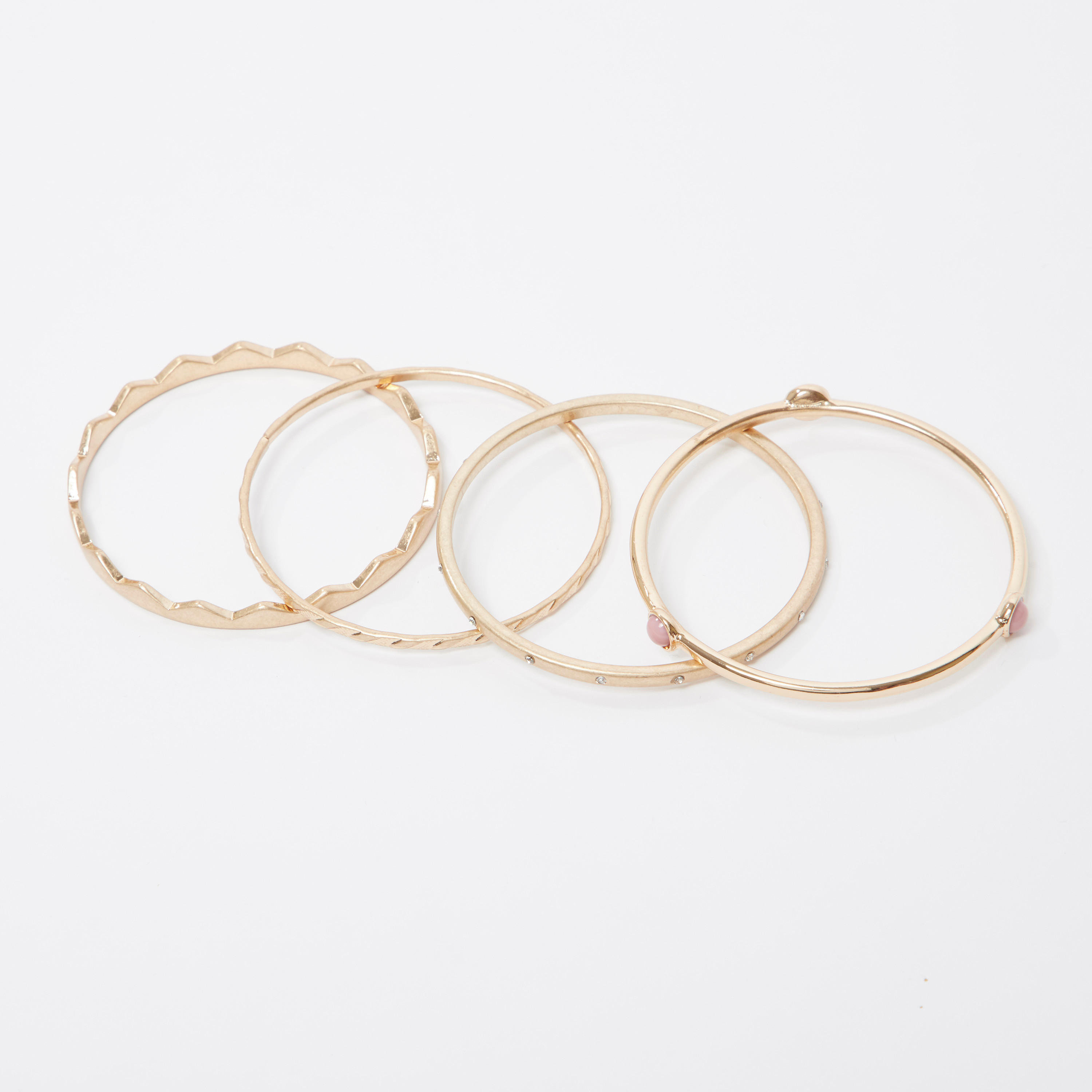 أساور مزينة - طقم من 4 قطع-women-watchesandjewellery-jewellery-banglesandbracelets-image-2