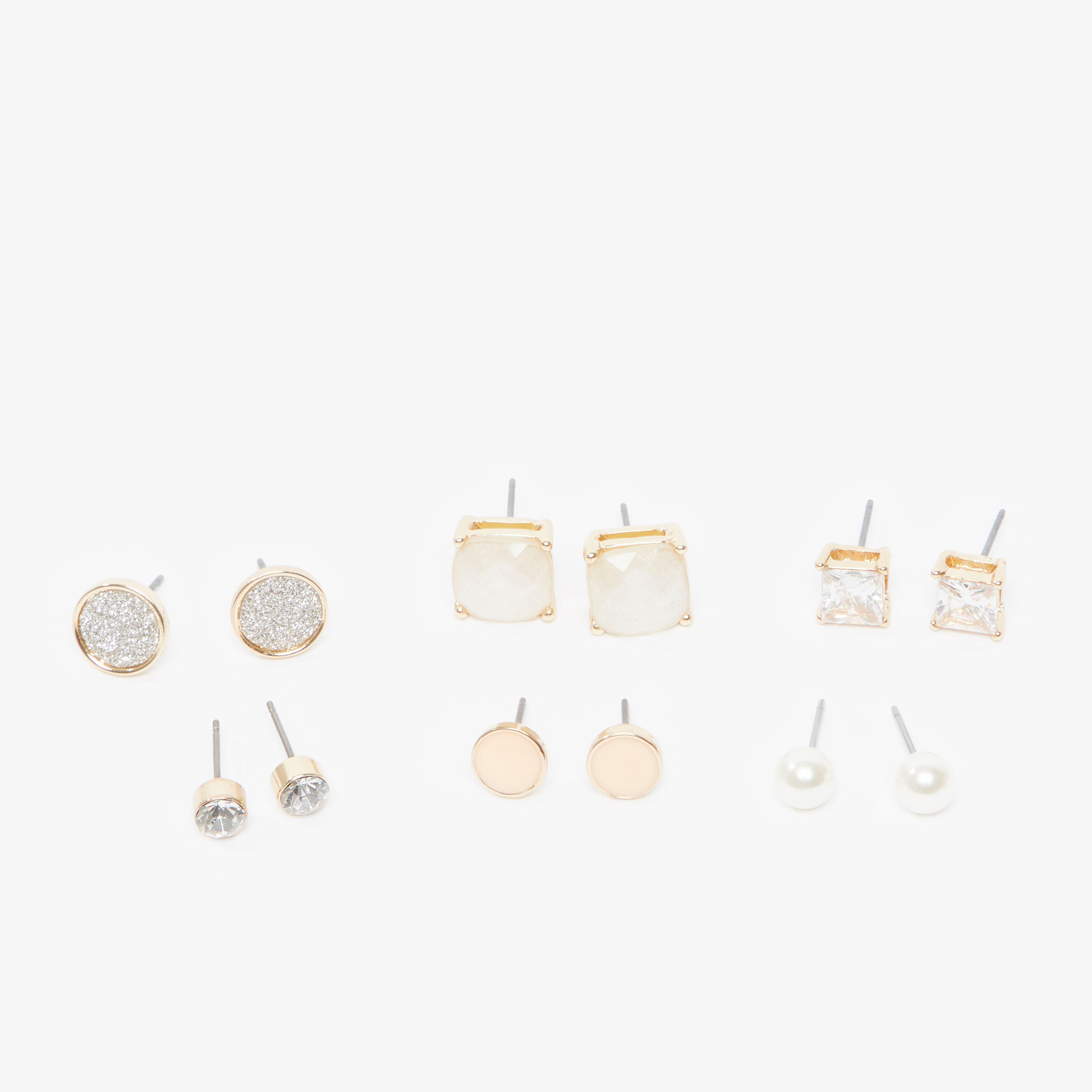 Set of 6 - Assorted Studs with Pushback Closure-women-watchesandjewellery-jewellery-earrings-image-1