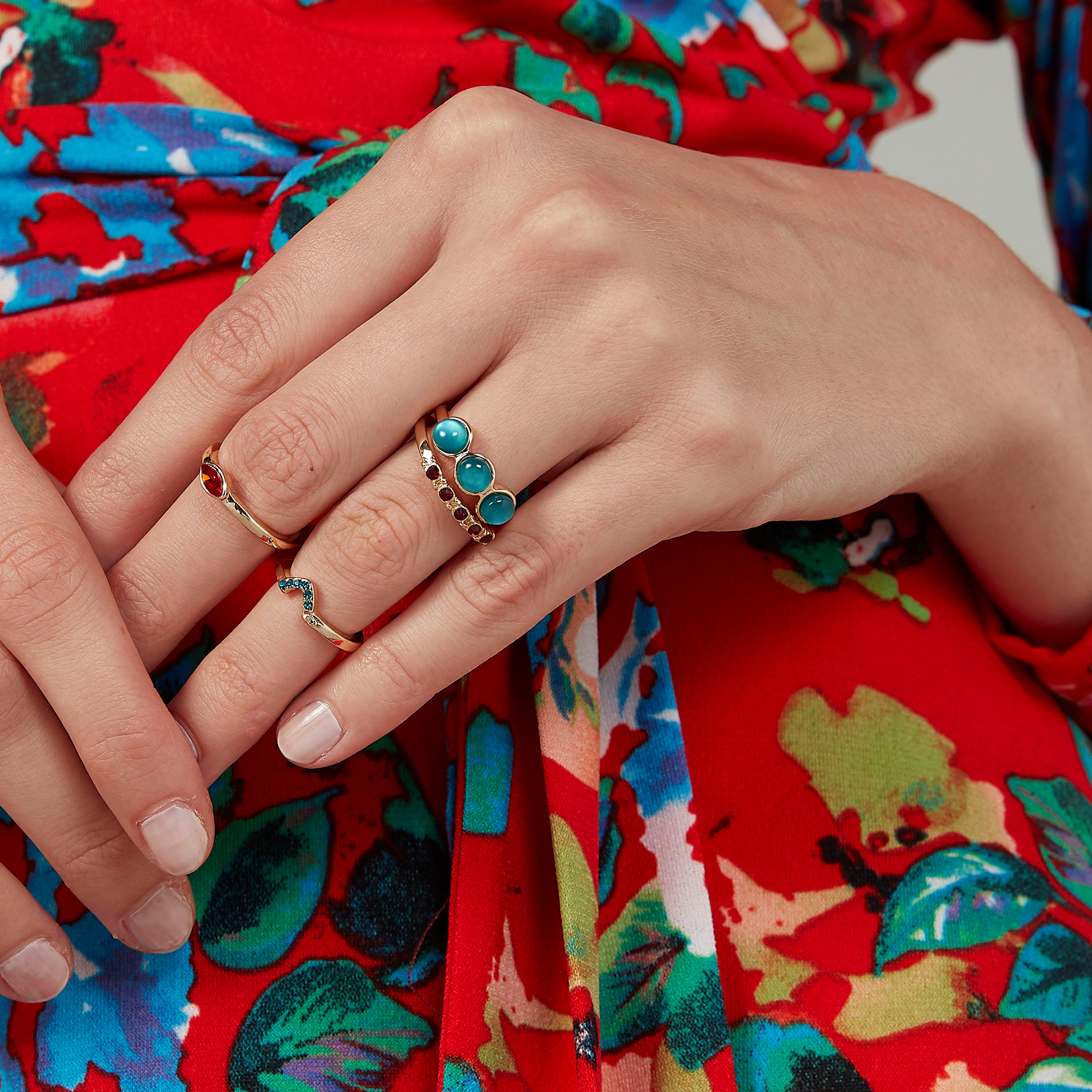 خواتم مزيّنة - طقم من 8 قطع-women-watchesandjewellery-jewellery-rings-image-2