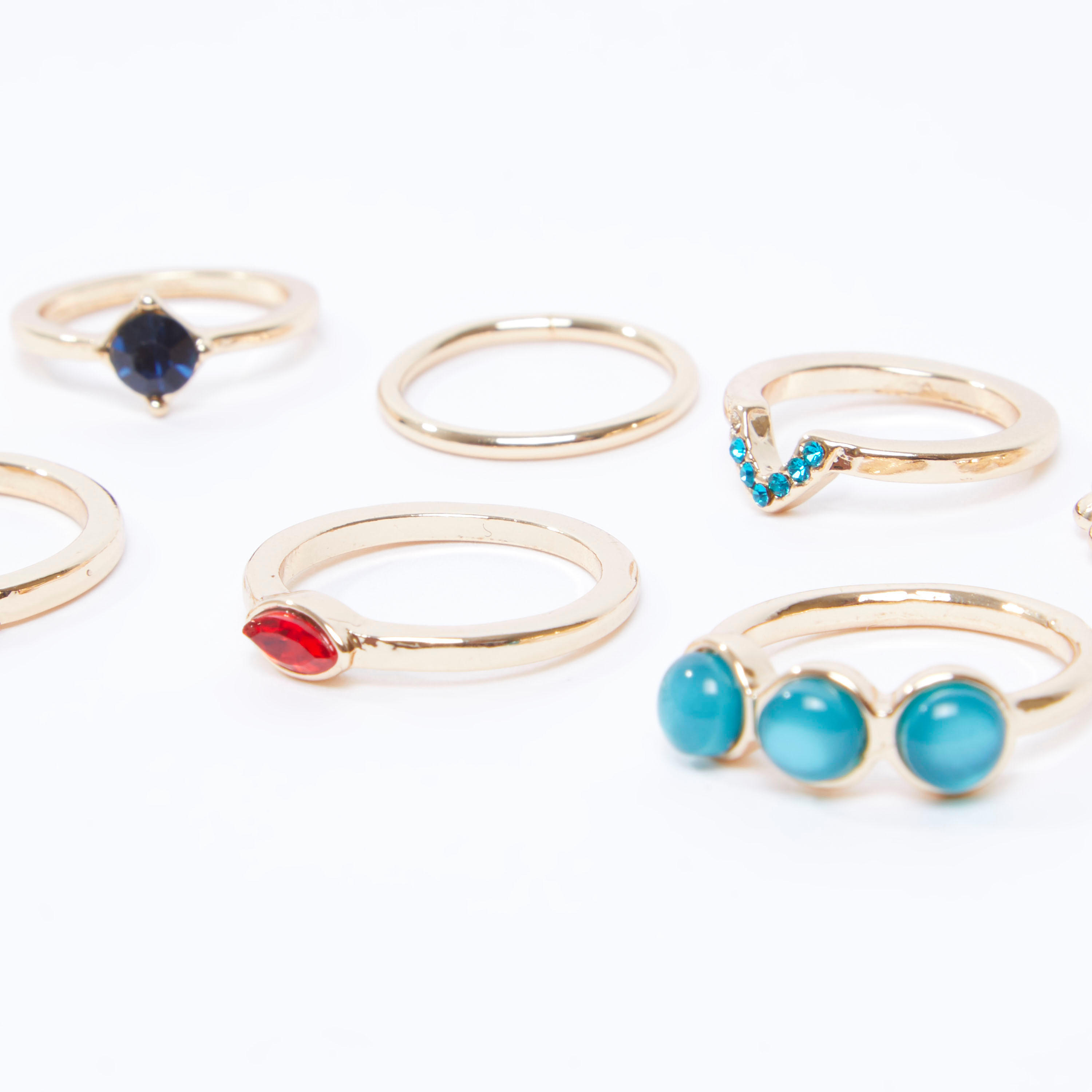 خواتم مزيّنة - طقم من 8 قطع-women-watchesandjewellery-jewellery-rings-image-3