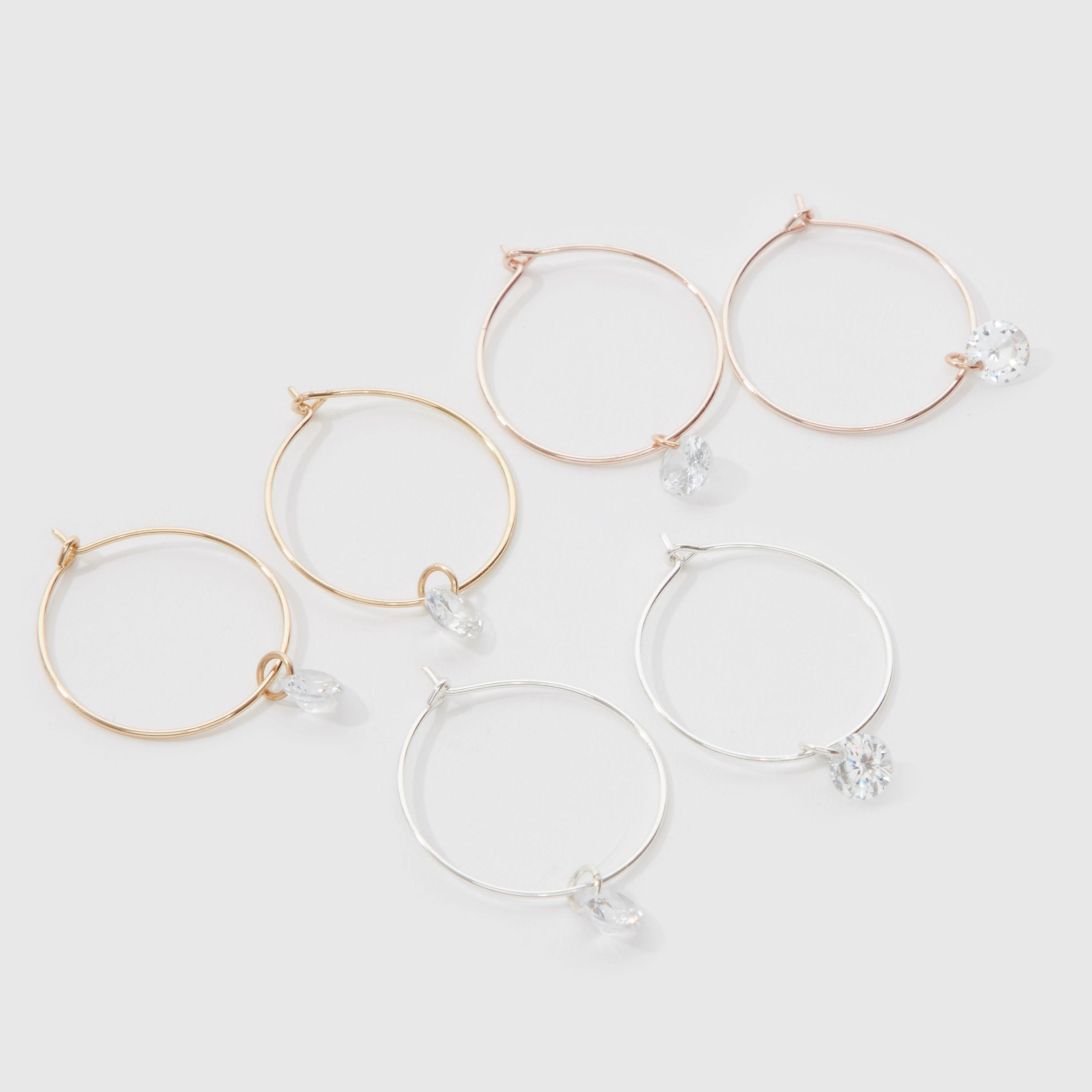 Set of 3 - Plain Dangling Earrings with Hinged Hoop-women-watchesandjewellery-jewellery-earrings-image-3