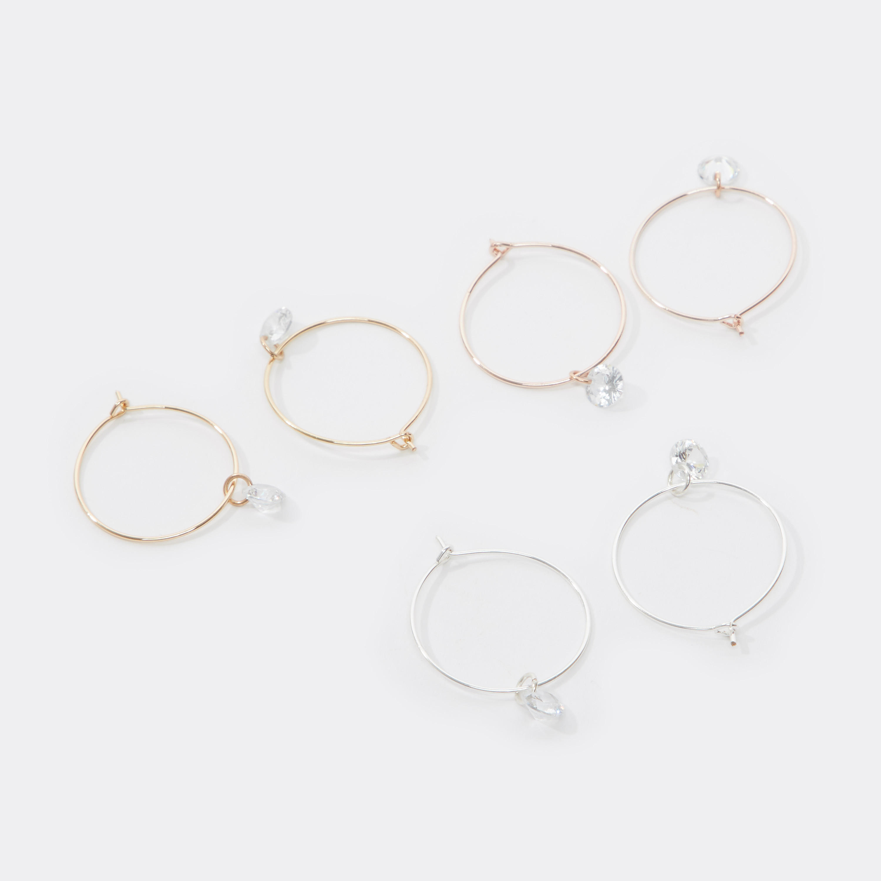 Set of 3 - Plain Dangling Earrings with Hinged Hoop-women-watchesandjewellery-jewellery-earrings-image-4