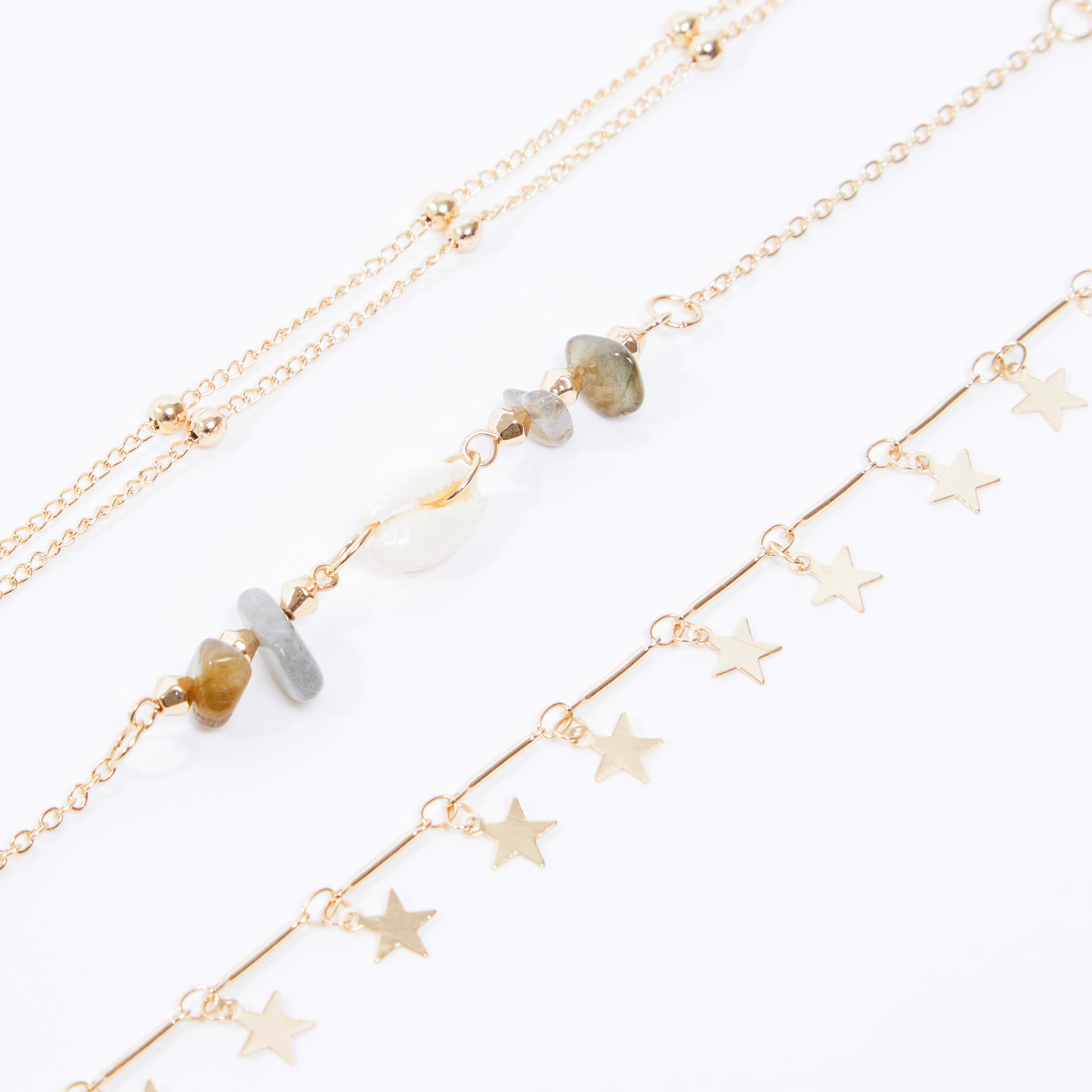 اساور مزينة بمشبك إغلاق - طقم من 3 قطع-women-watchesandjewellery-jewellery-banglesandbracelets-image-3