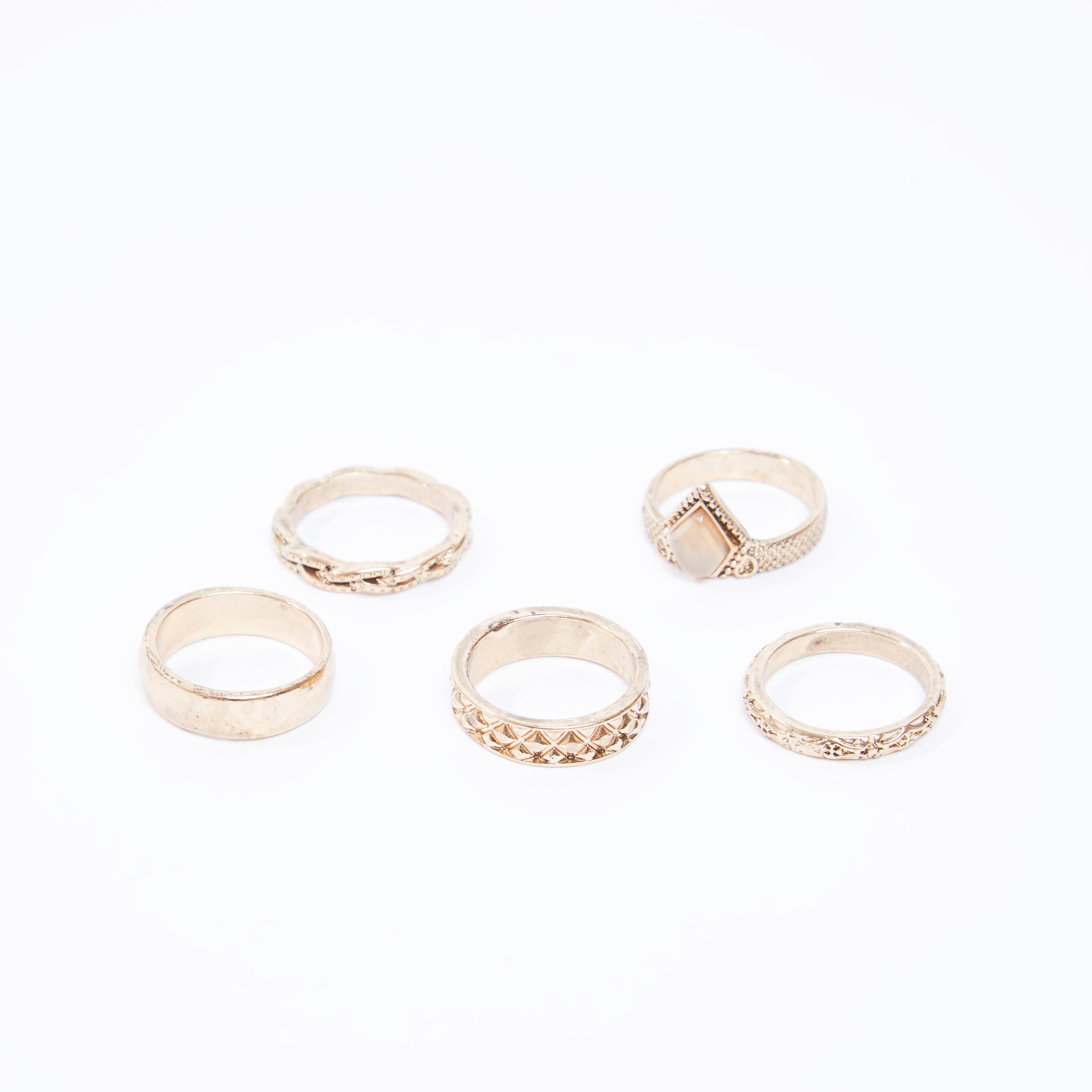 خواتم مزيّنة - طقم من 5 قطع-women-watchesandjewellery-jewellery-rings-image-1