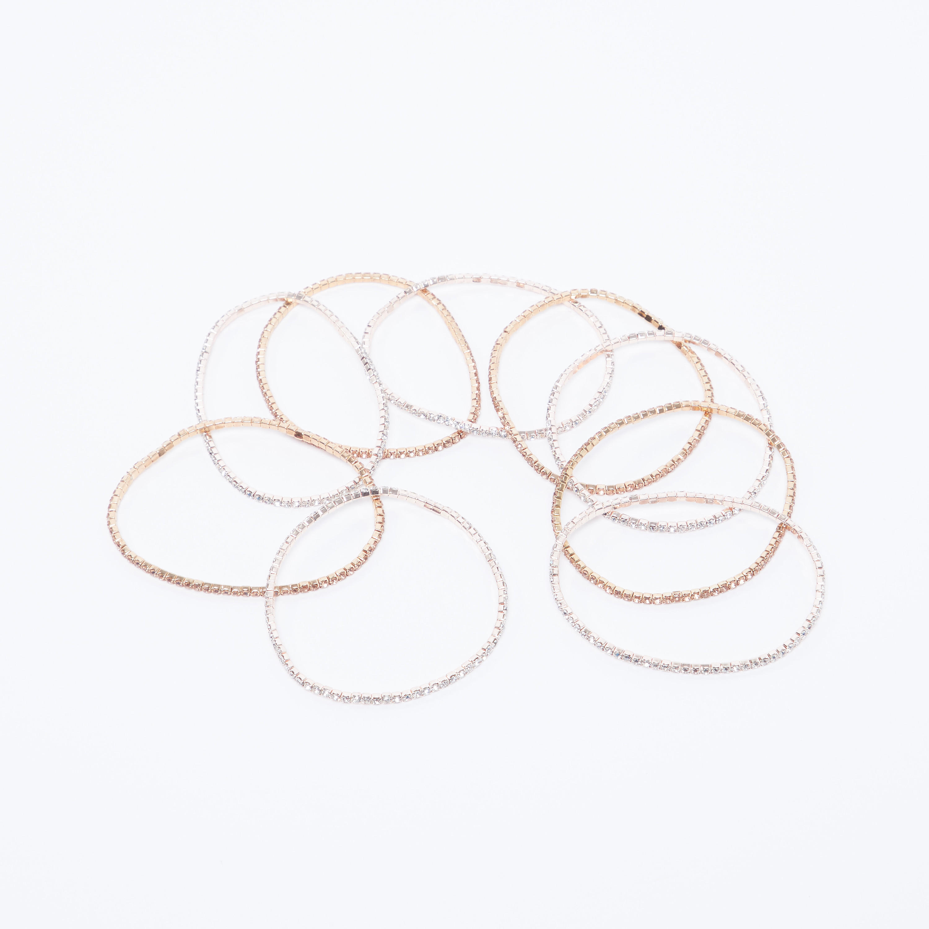 أساور بتفاصيل مرصّعة- طقم من 9 قطع-women-watchesandjewellery-jewellery-banglesandbracelets-image-2
