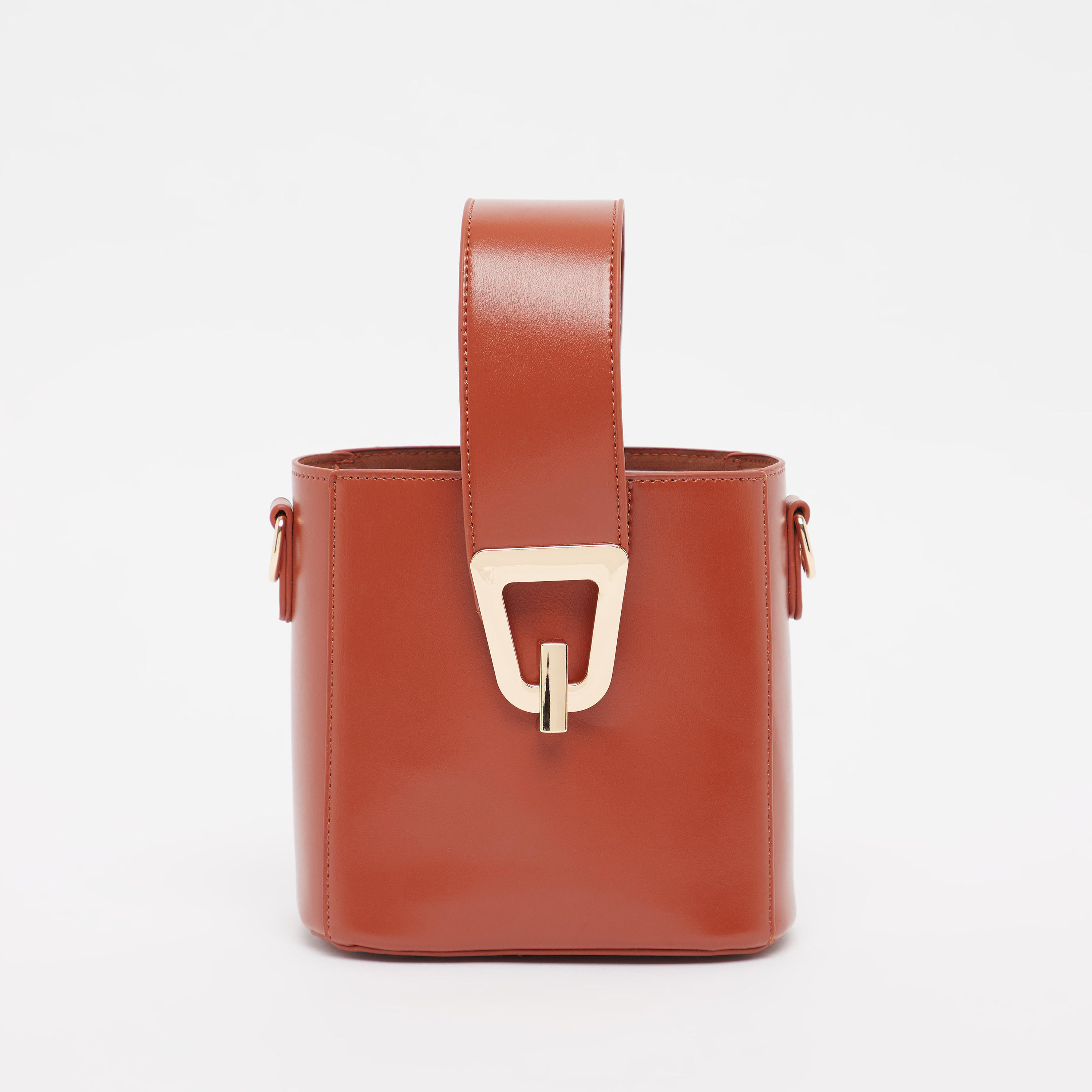 Plain Bucket Handbag with Detachable Strap and Top Handle-women-bagsandwallets-handbags-image-1