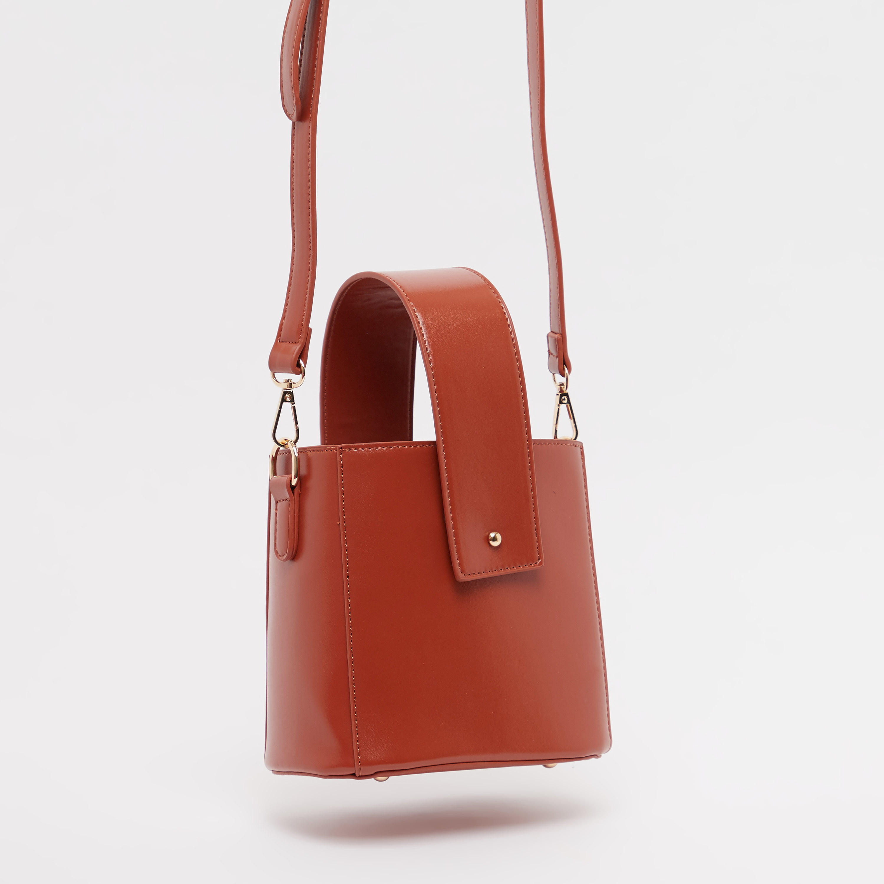 Plain Bucket Handbag with Detachable Strap and Top Handle-women-bagsandwallets-handbags-image-3