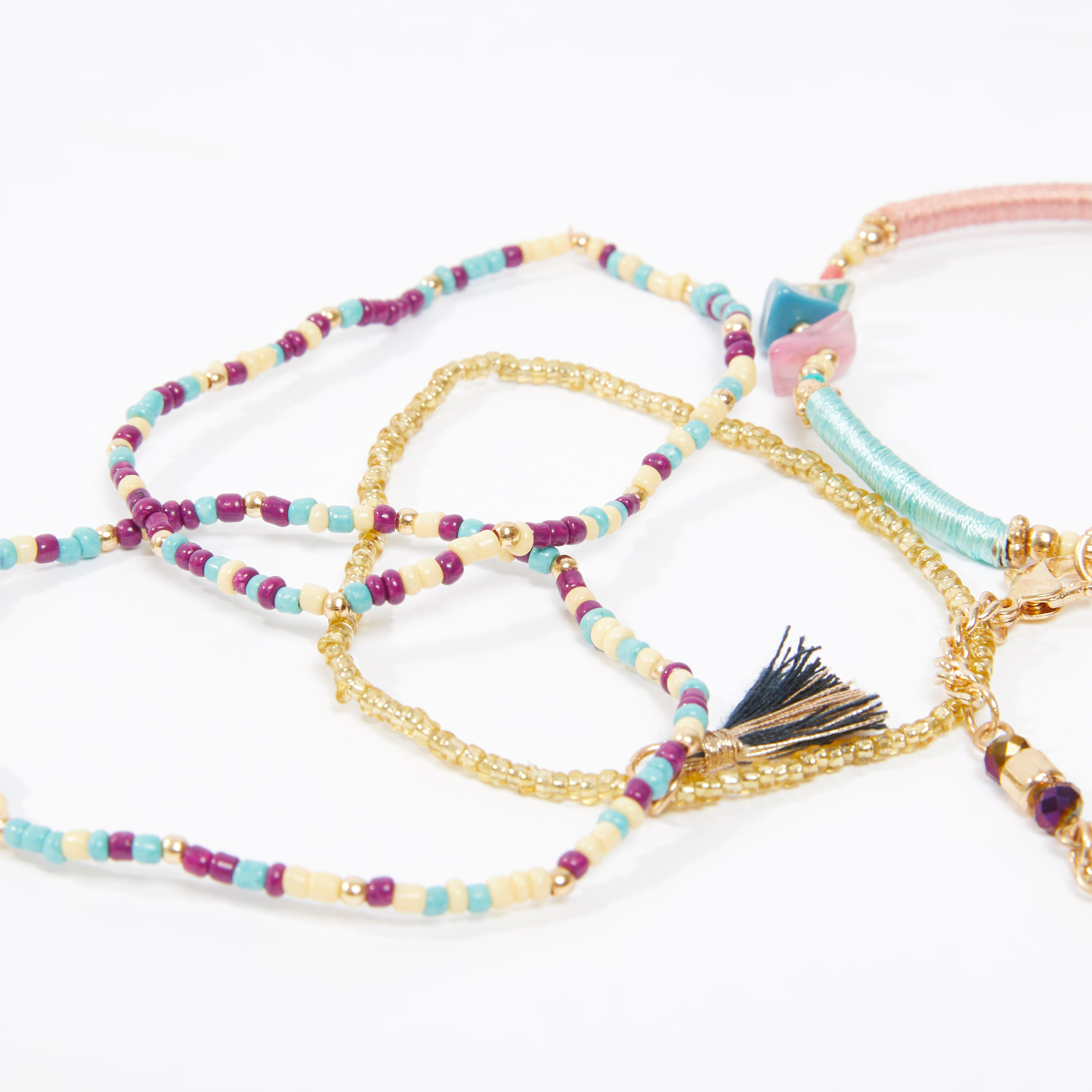 اساور مزينة - طقم من 7 قطع-women-watchesandjewellery-jewellery-banglesandbracelets-image-2