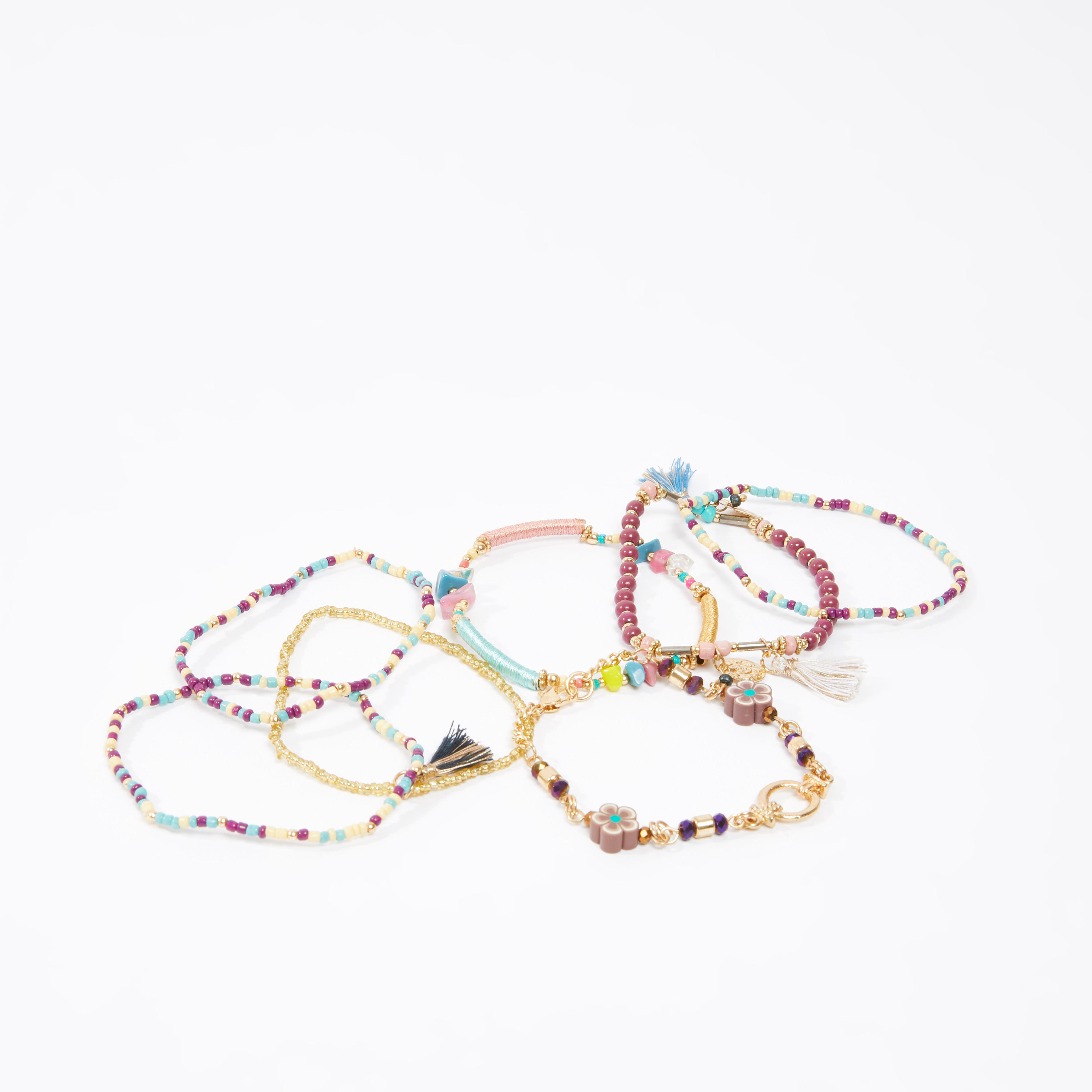 اساور مزينة - طقم من 7 قطع-women-watchesandjewellery-jewellery-banglesandbracelets-image-1