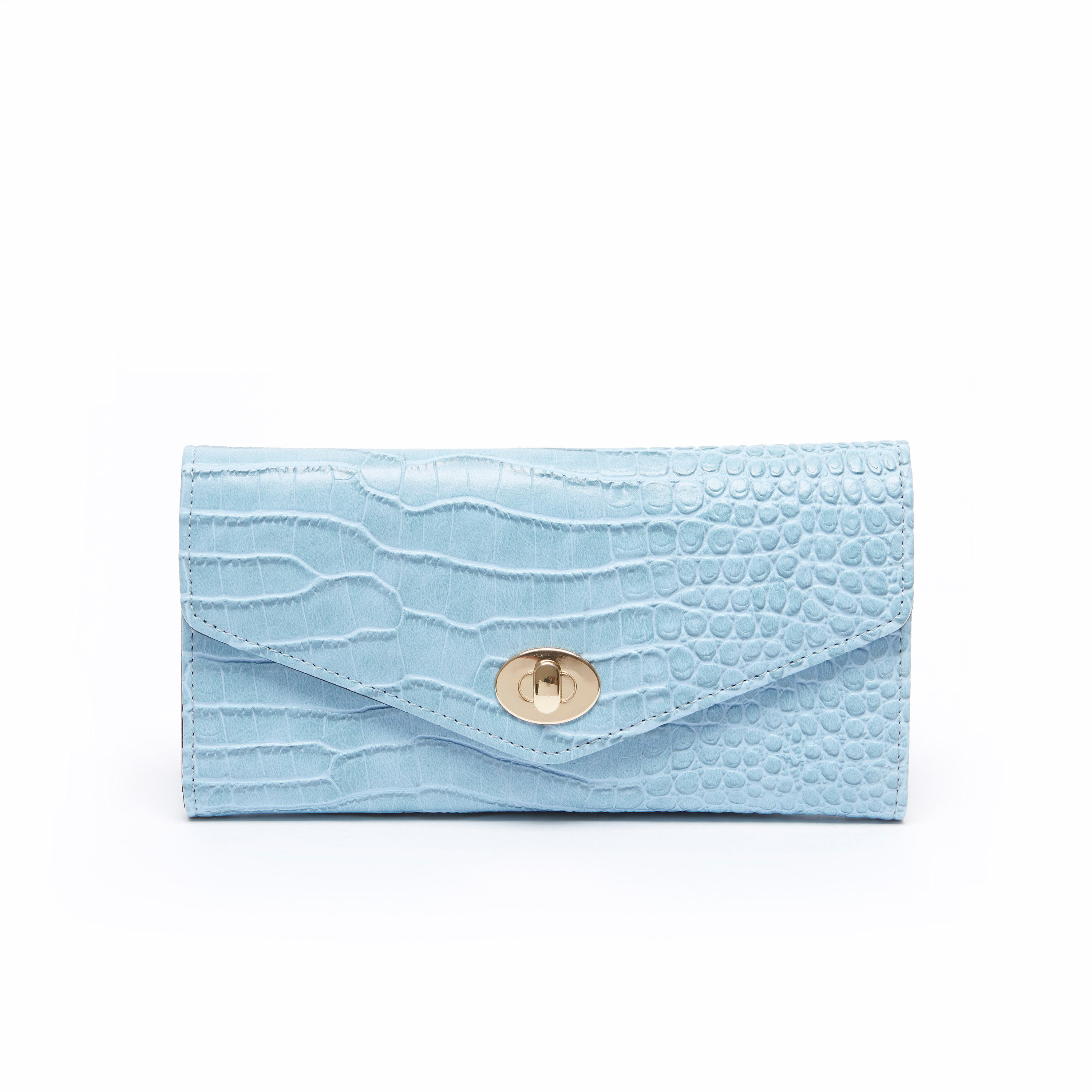 محفظة طويلة بارزة الملمس بطيّة وزر إغلاق دوّار-women-bagsandwallets-wallets-image-1