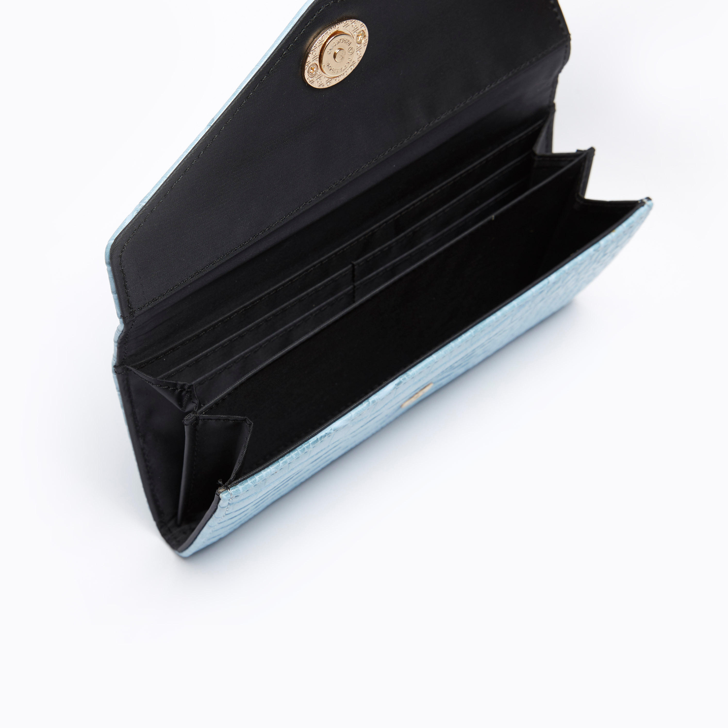 محفظة طويلة بارزة الملمس بطيّة وزر إغلاق دوّار-women-bagsandwallets-wallets-image-3