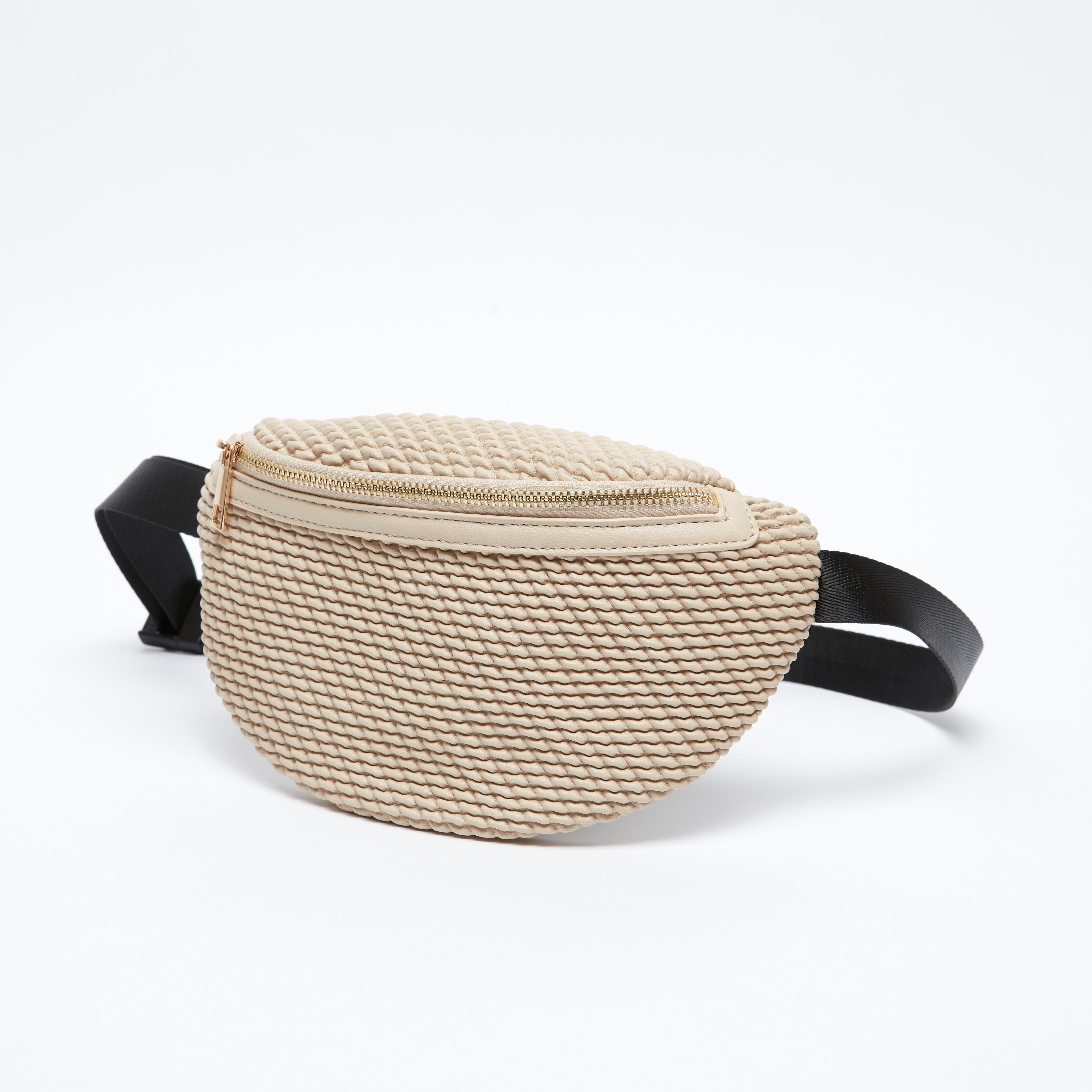 شنطة خصر بارزة الملمس بحزام قابل للتعديل وإبزيم إغلاق-women-bagsandwallets-handbags-image-1