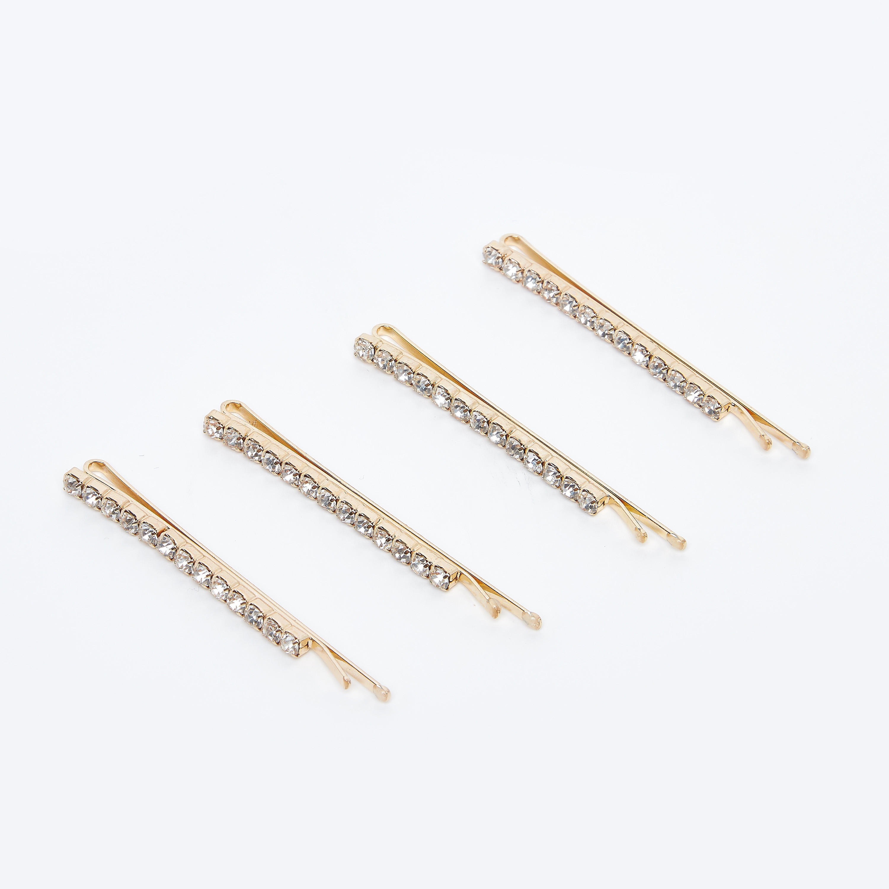 مشابك شعر بتفاصيل مرصّعة - طقم من 4 قطع-women-hairaccessories-image-1