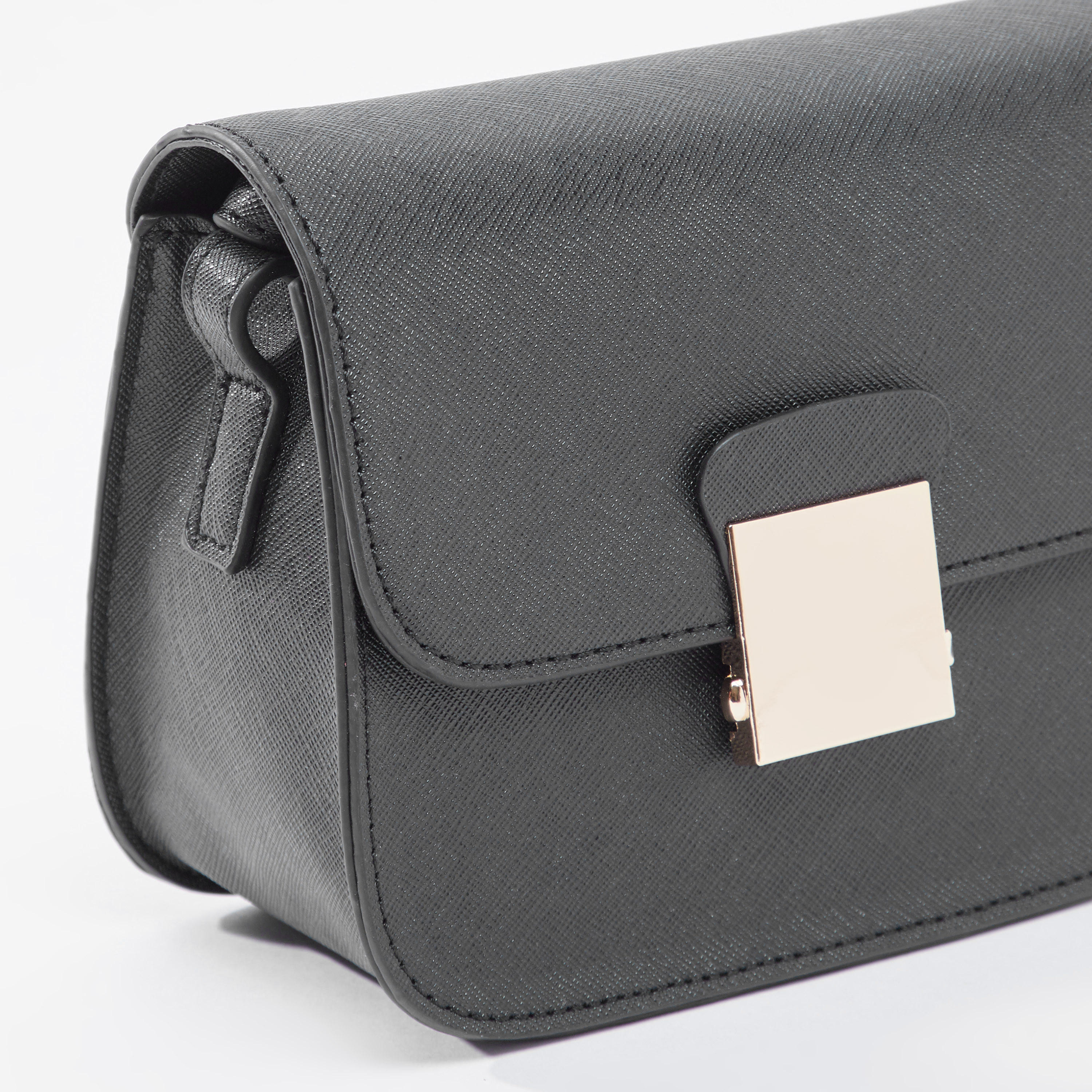 Plain Crossbody Bag with Adjustable Strap and Flap-women-bagsandwallets-handbags-image-2