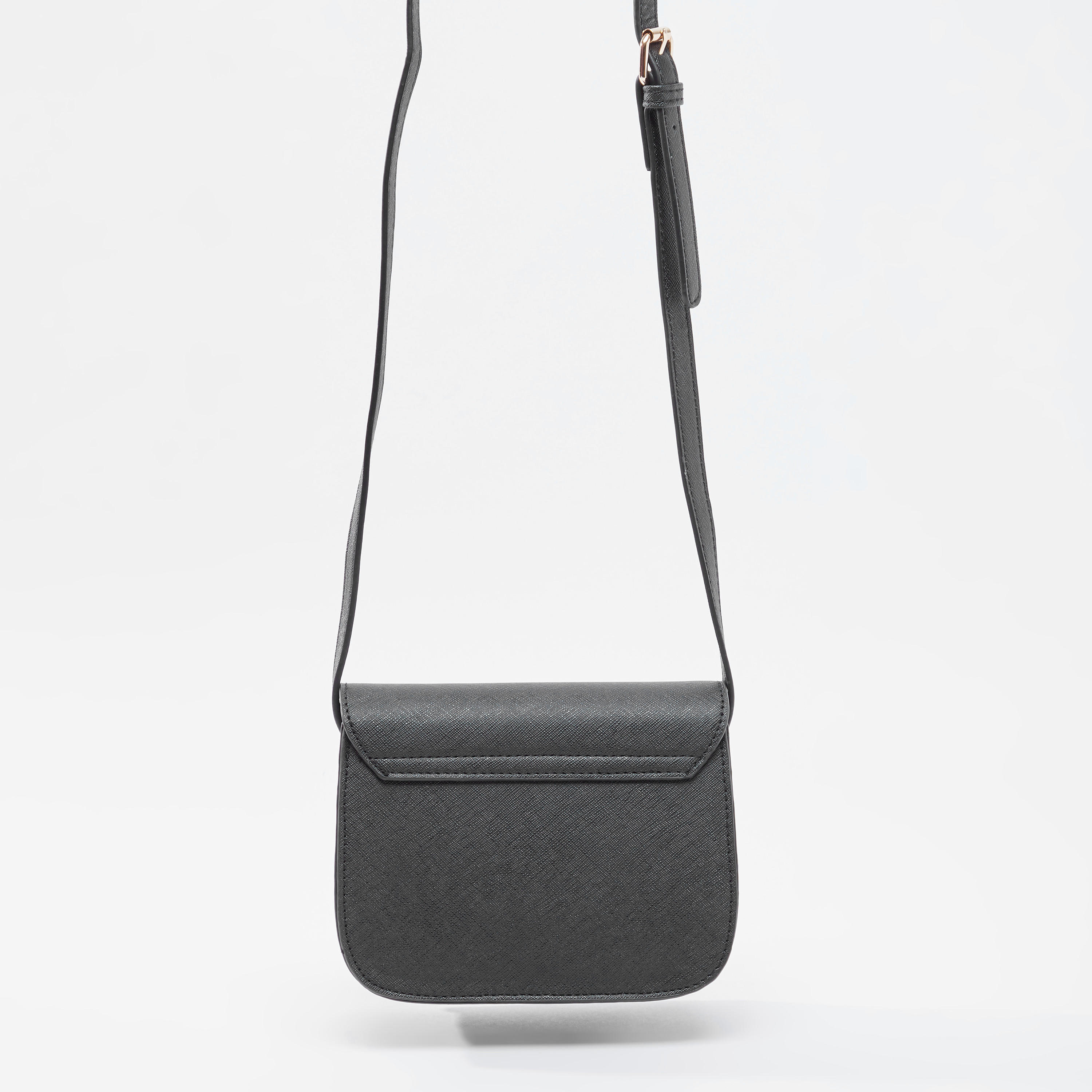 Plain Crossbody Bag with Adjustable Strap and Flap-women-bagsandwallets-handbags-image-3