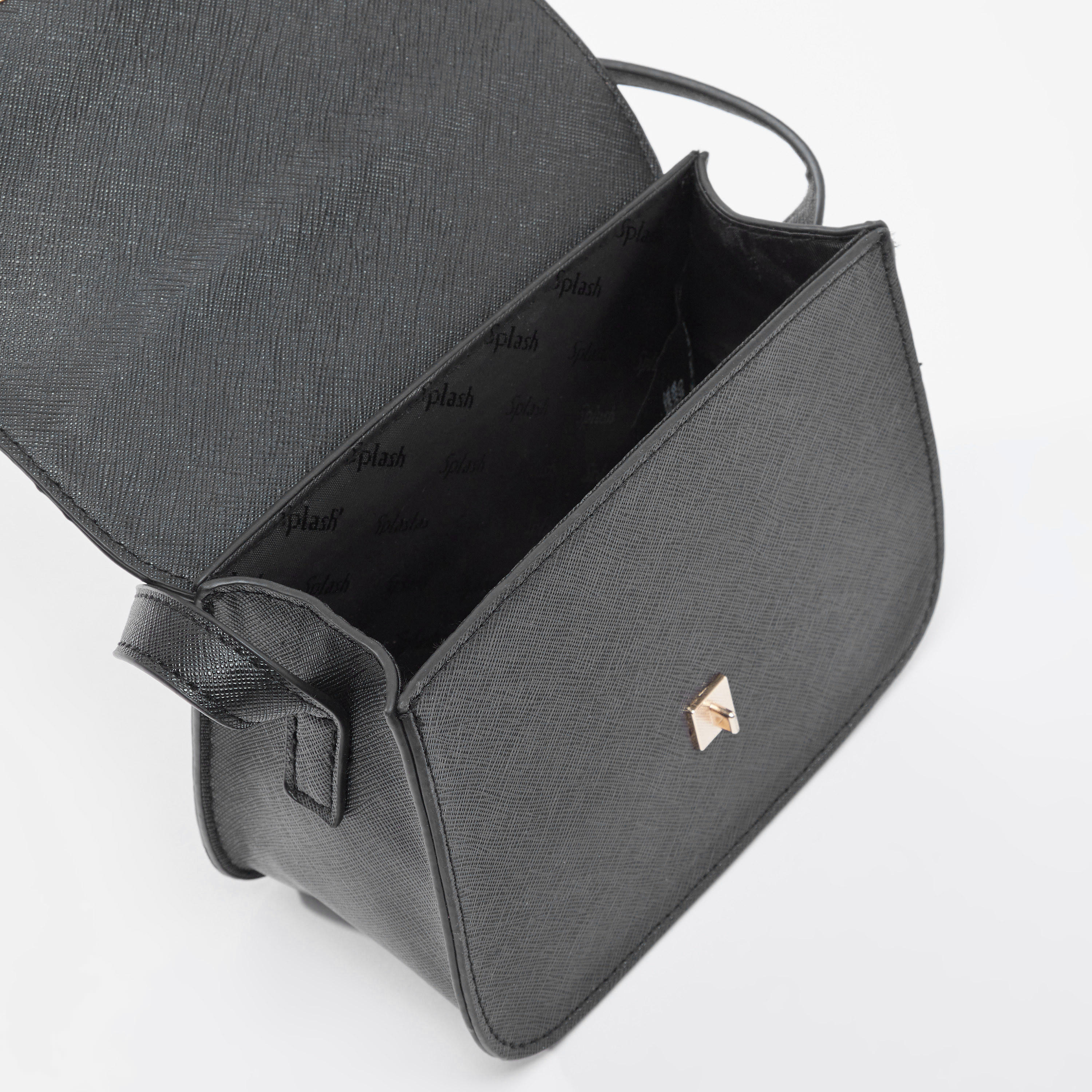 Plain Crossbody Bag with Adjustable Strap and Flap-women-bagsandwallets-handbags-image-4