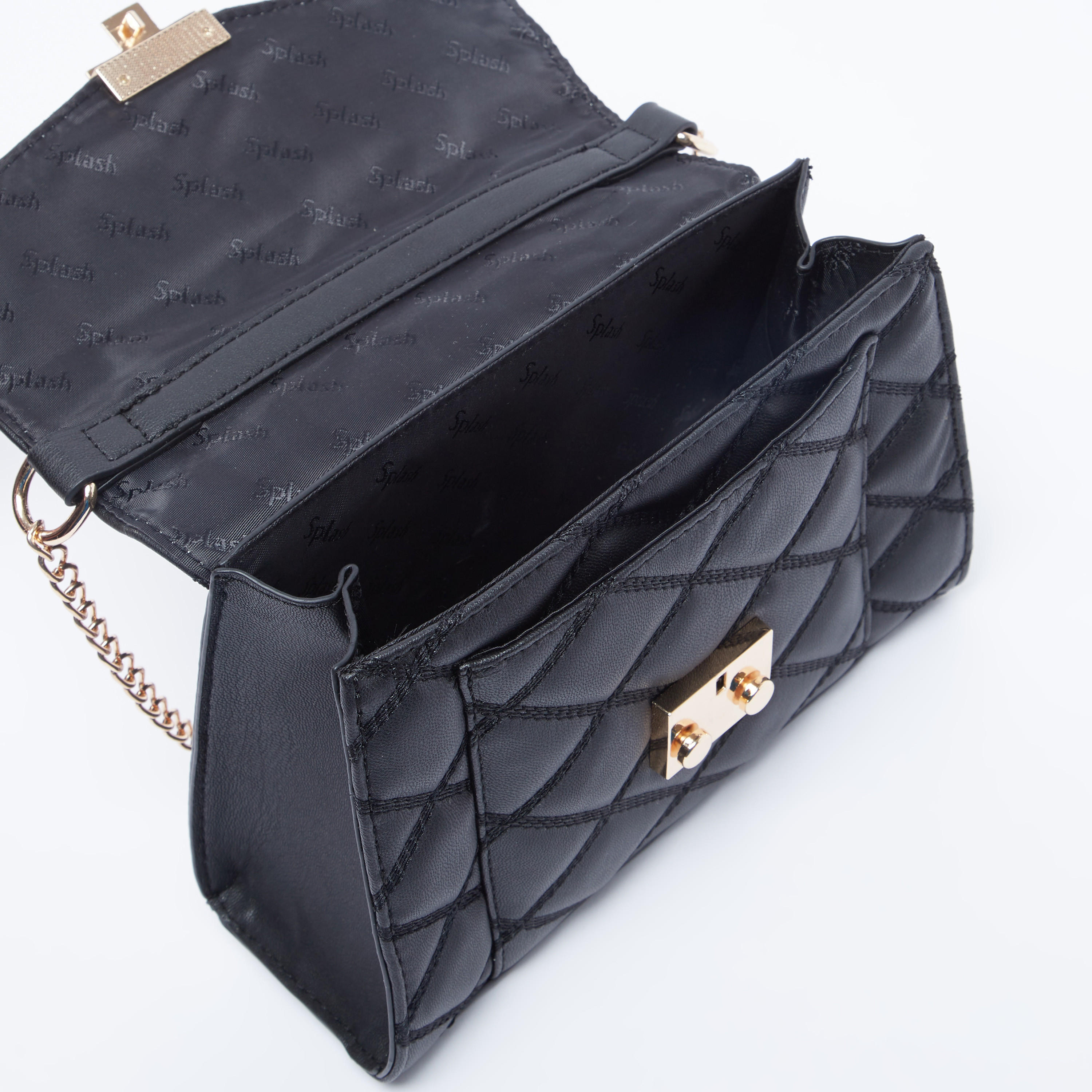Quilted Satchel Bag with Adjustable Strap and Flap-women-bagsandwallets-handbags-image-15
