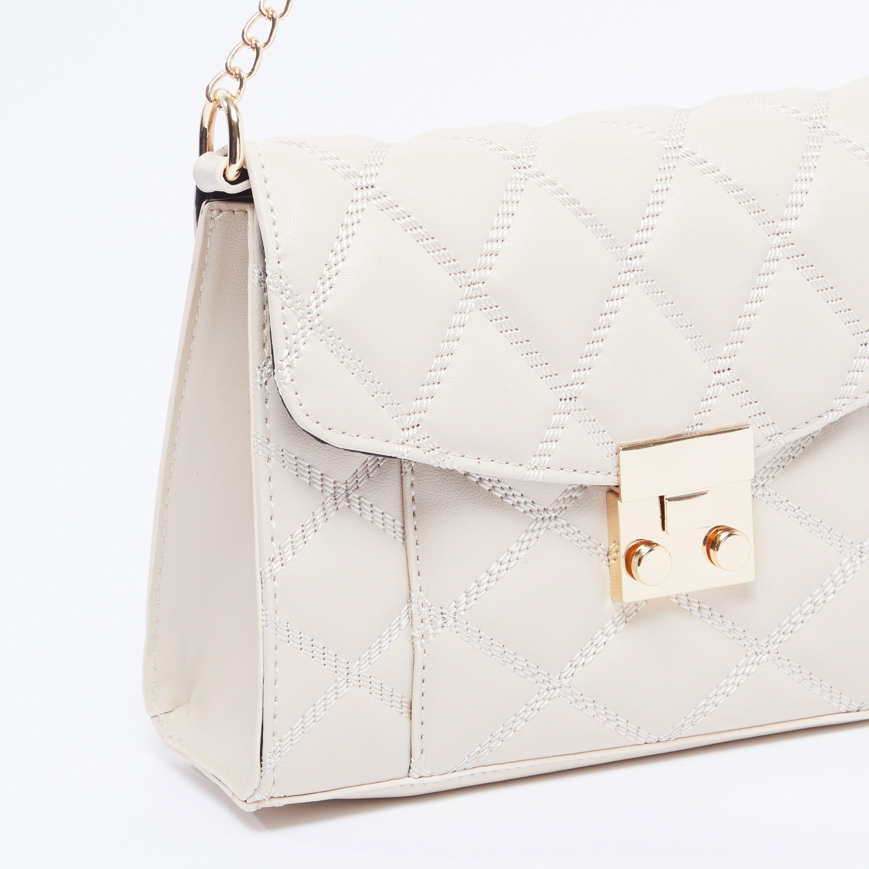 Quilted Satchel Bag with Adjustable Strap and Flap-women-bagsandwallets-handbags-image-3
