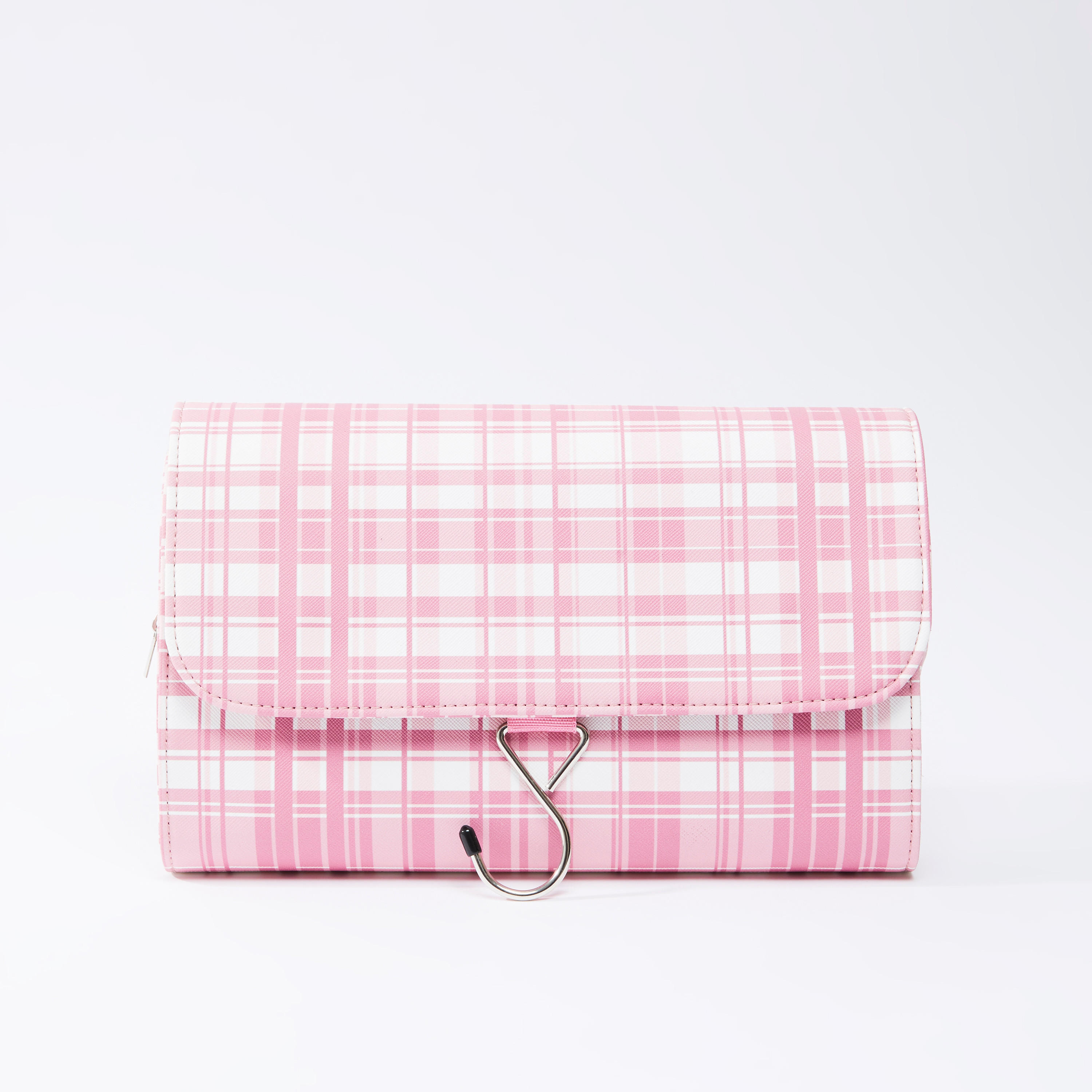 شنطة مكياج كاروهات بطية ثلاثيّة وزر إغلاق مغناطيسي-women-bagsandwallets-wallets-image-3