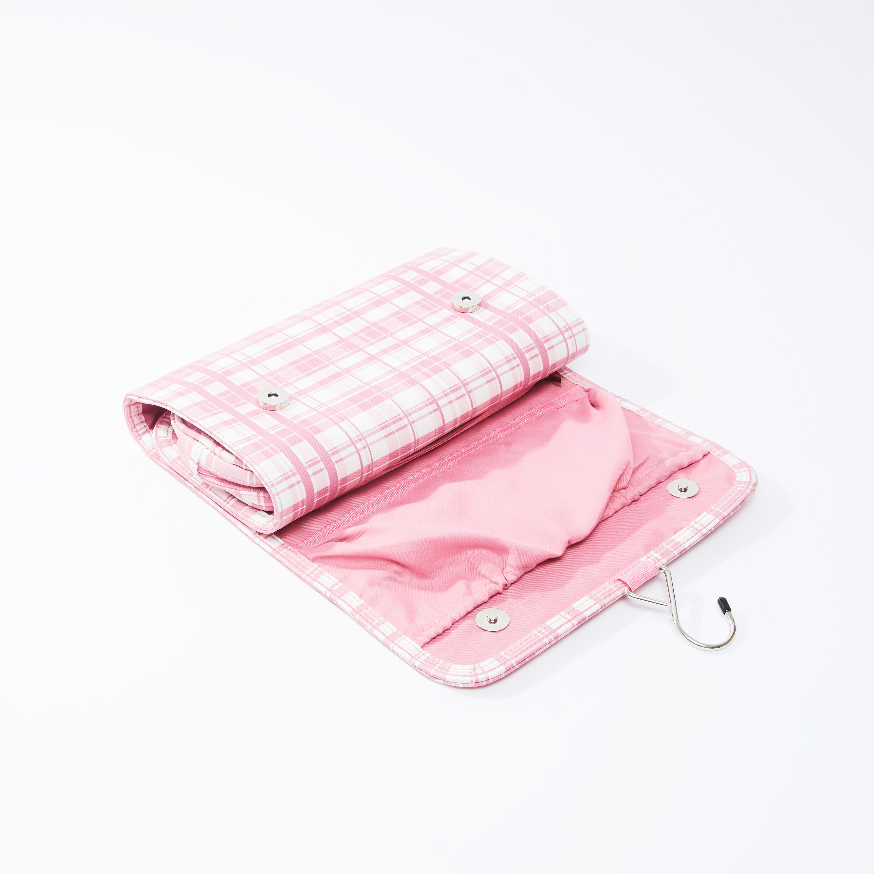 شنطة مكياج كاروهات بطية ثلاثيّة وزر إغلاق مغناطيسي-women-bagsandwallets-wallets-image-4