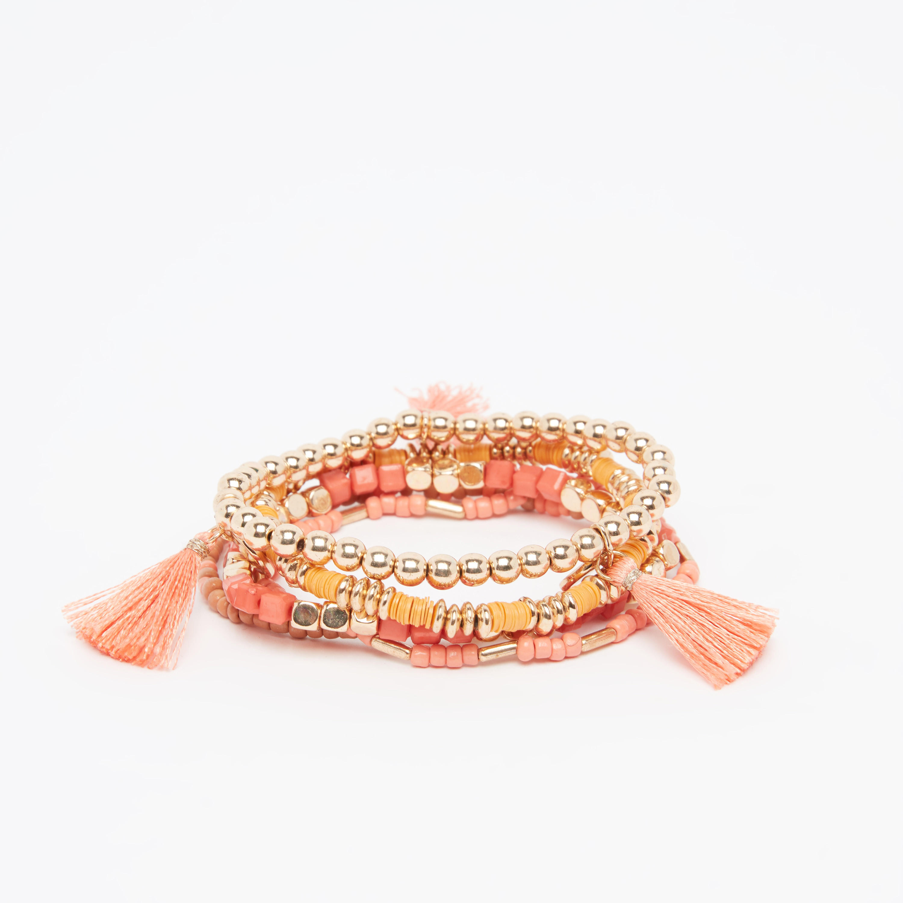 أساور مزينة بالخرز - طقم من 5 قطع-women-watchesandjewellery-jewellery-banglesandbracelets-image-3